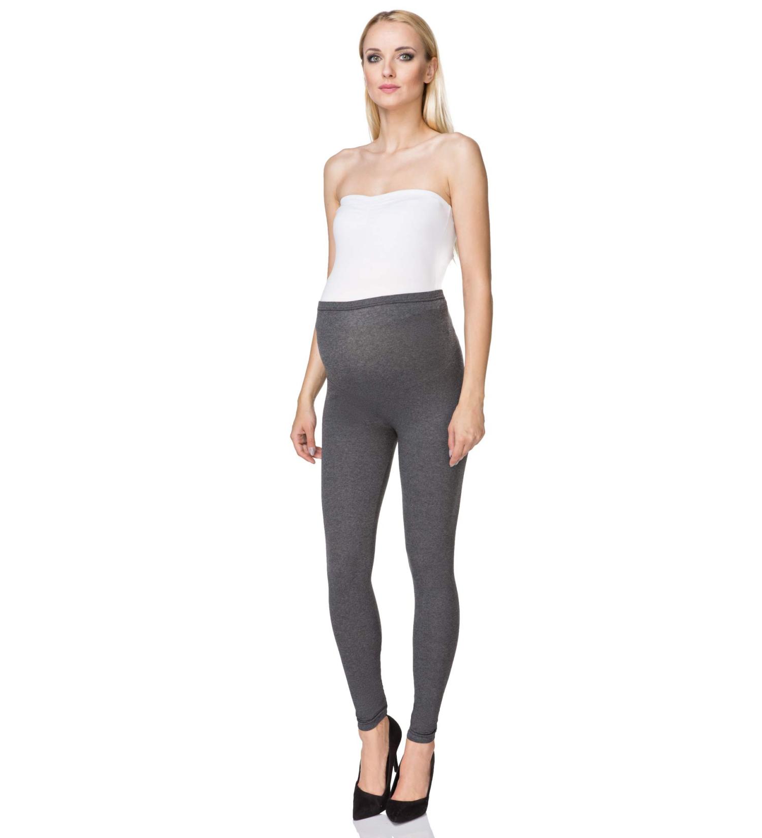 SOFTSAIL Maternity Leggings Pregnancy Pants Cotton Trousers with Belly Support Over Bump High Waisted Stretchy Soft Women Maternity Clothes Pregnancy Wear 10 Graphite