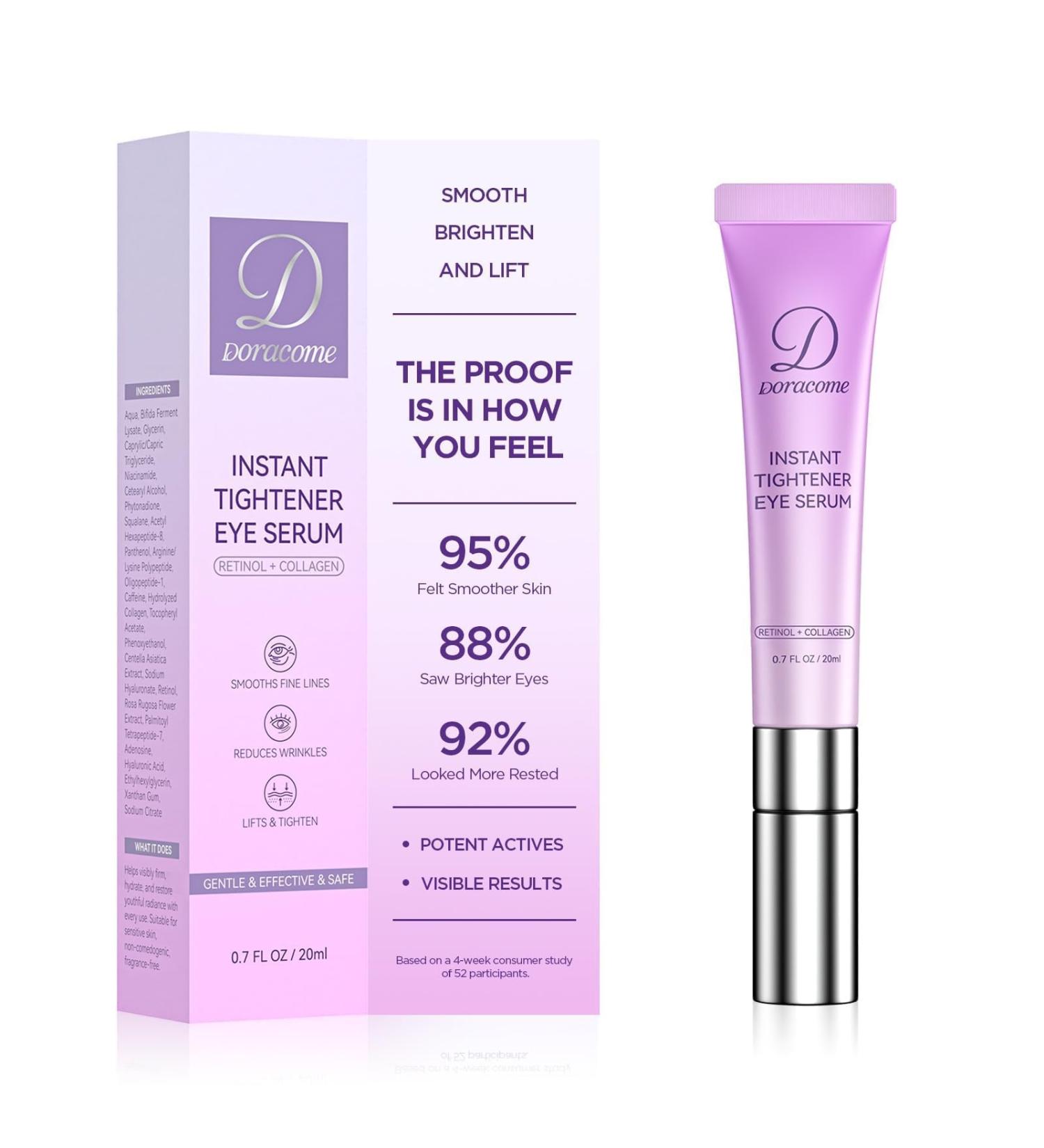 Caffeine & Retinol Under Eye Serum Dermatologist-Tested Fast Absorbing Correction for Puffy Eye Bags Fine Lines Dark Circles Wrinkles While Providing Moisturizing Care Vintage Violet - Buy Online on GoSupps.com