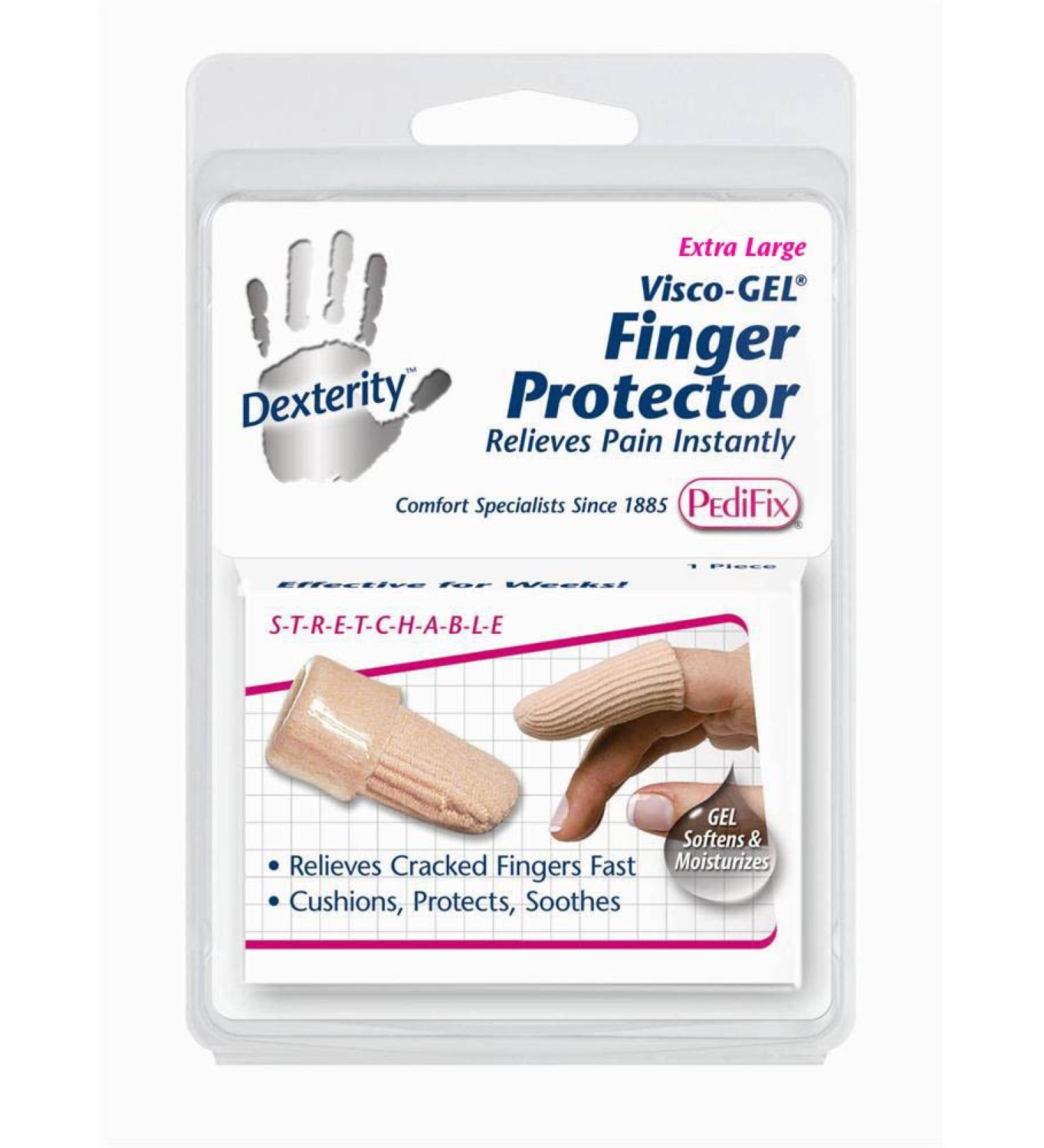 Pedifix Dexterity Fabric-covered Finger Protector with Visco-gel X-Large (Pack of 2)