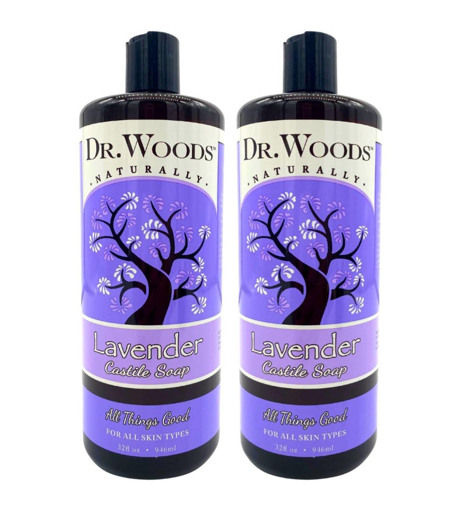 Dr. Woods Pure Relaxing Lavender Liquid Castile Soap 32oz (Pack of 2) - Natural & Nourishing Skincare Essential - Buy Online on GoSupps.com