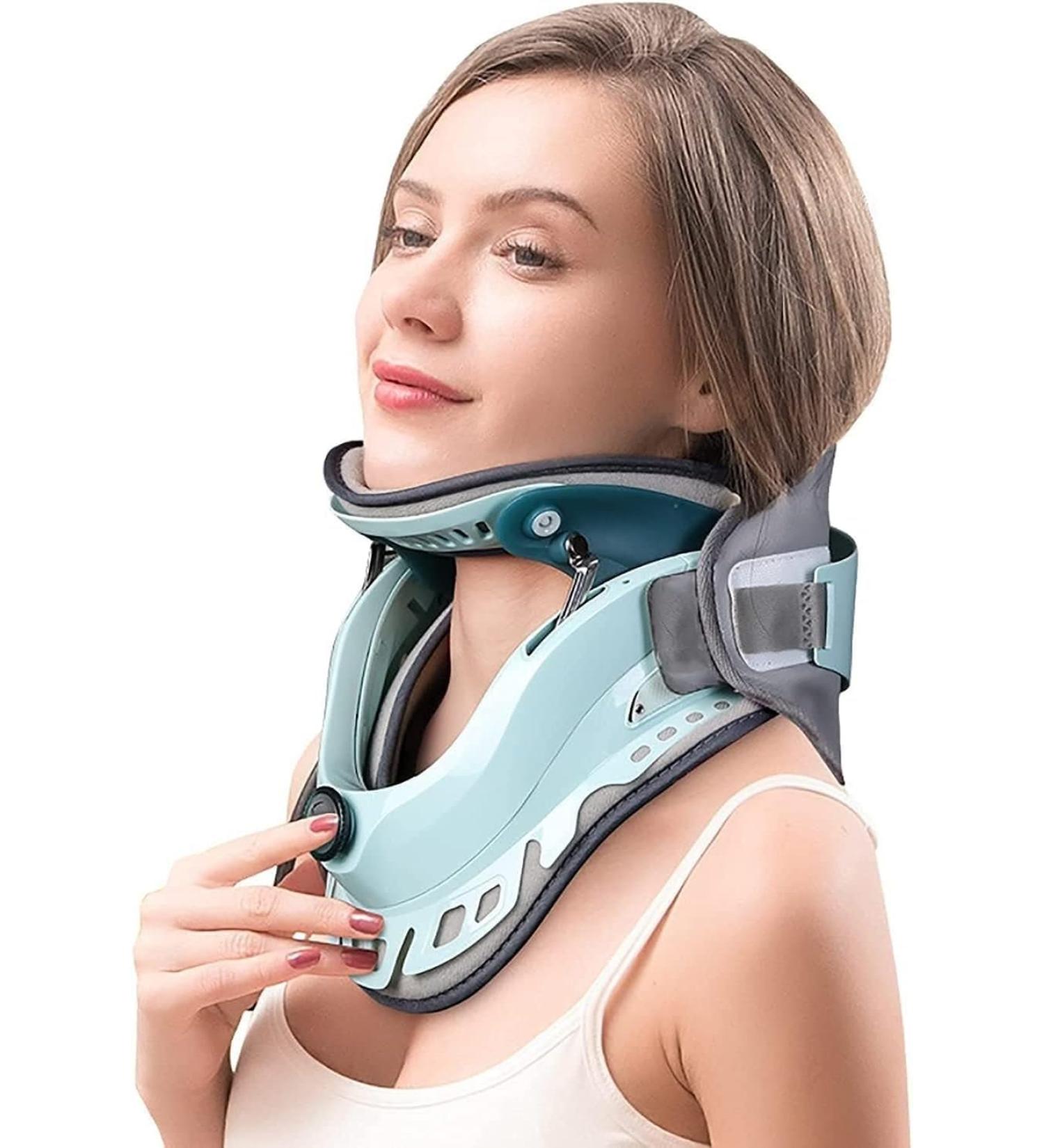 Safwel Neck Brace Collar - Cervical Traction Device for Neck Pain Relief | Removable Air Pump | Unisex Neck Support - Buy Online on GoSupps.com