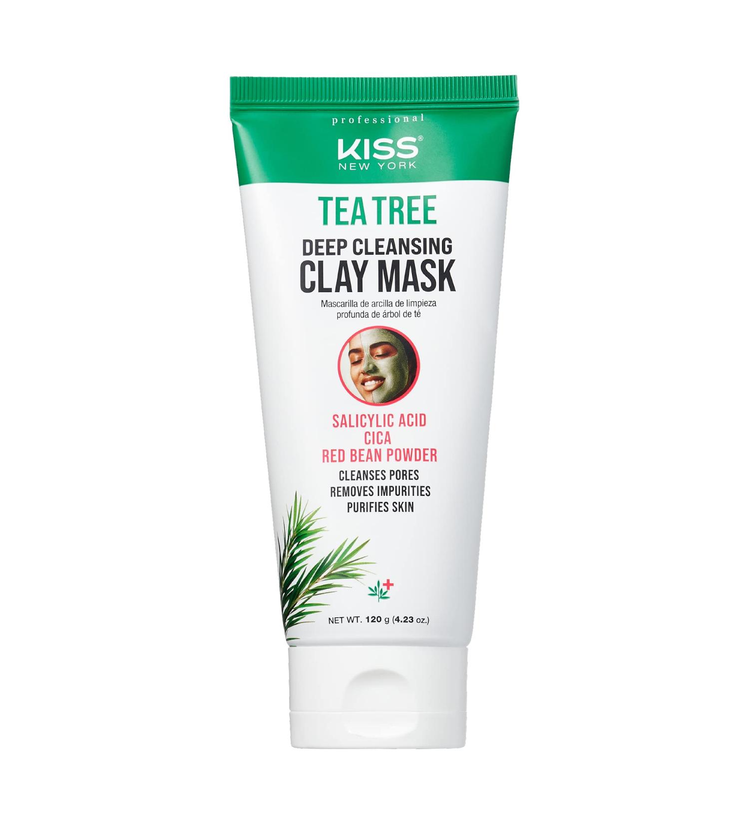 Kiss New York Tea Tree Deep Cleansing Clay Mask 4.23 oz - Korean Skin Care for Pores, Oil Control, and Impurity Removal - Buy Online on GoSupps.com