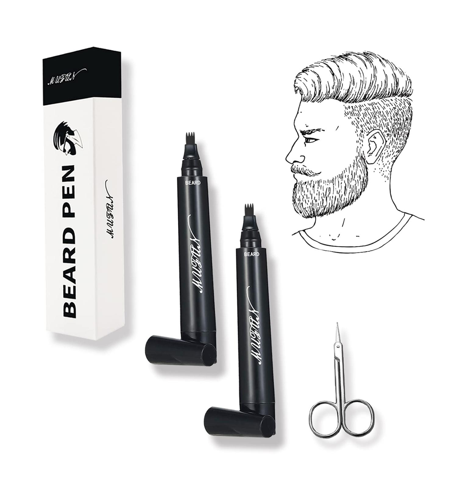2 Pack Beard Pen for Men Long Lasting Coverage Natural Finish Enhances Facial Hair and Beard Color Waterproof (Light Brown) - Buy Online on GoSupps.com