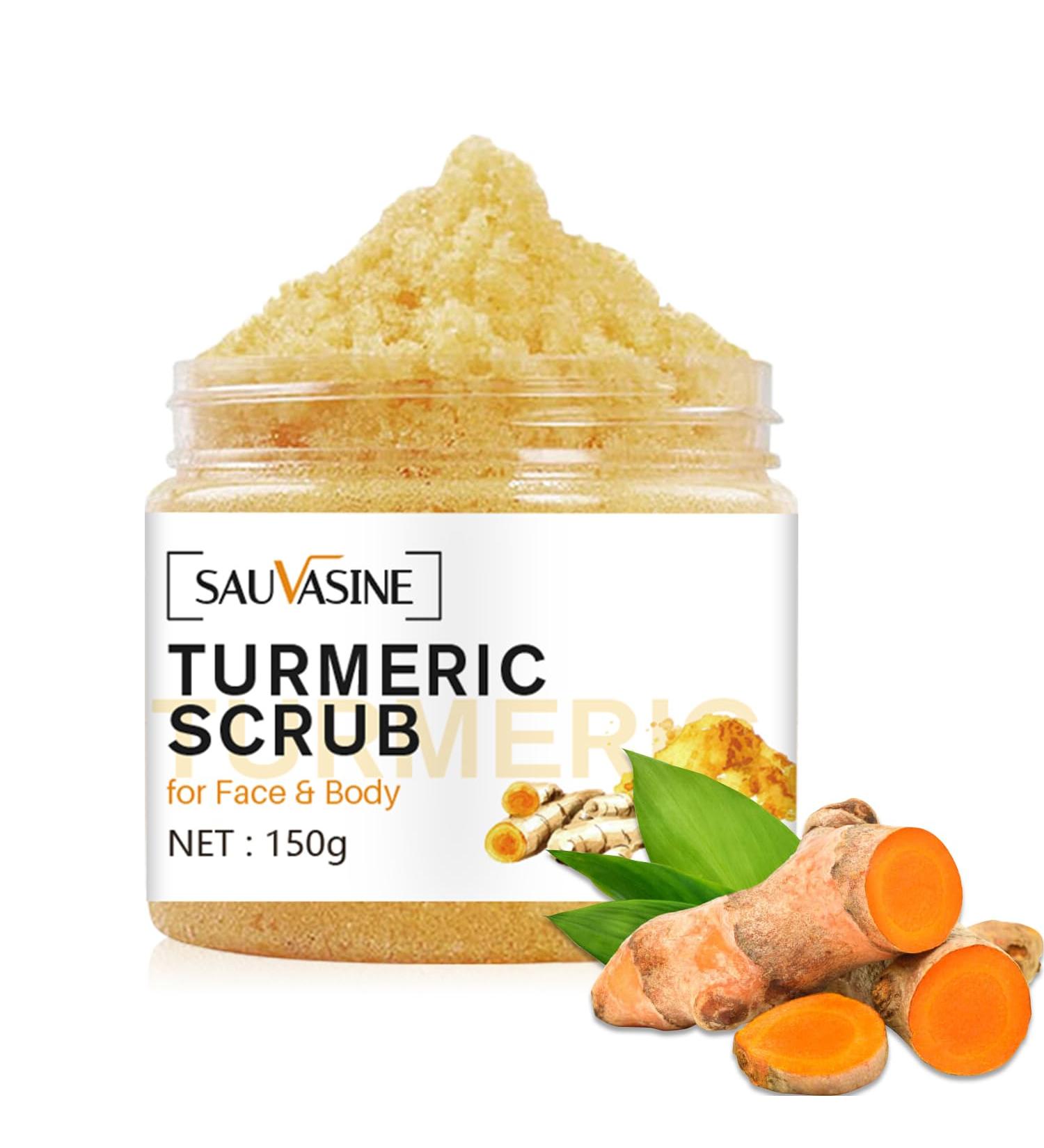 LANTHOME Turmeric Body Scrub | Deep Cleansing Exfoliator for Dark Spots | Moisturizing & Nourishing Skin - 150g - Buy Online on GoSupps.com