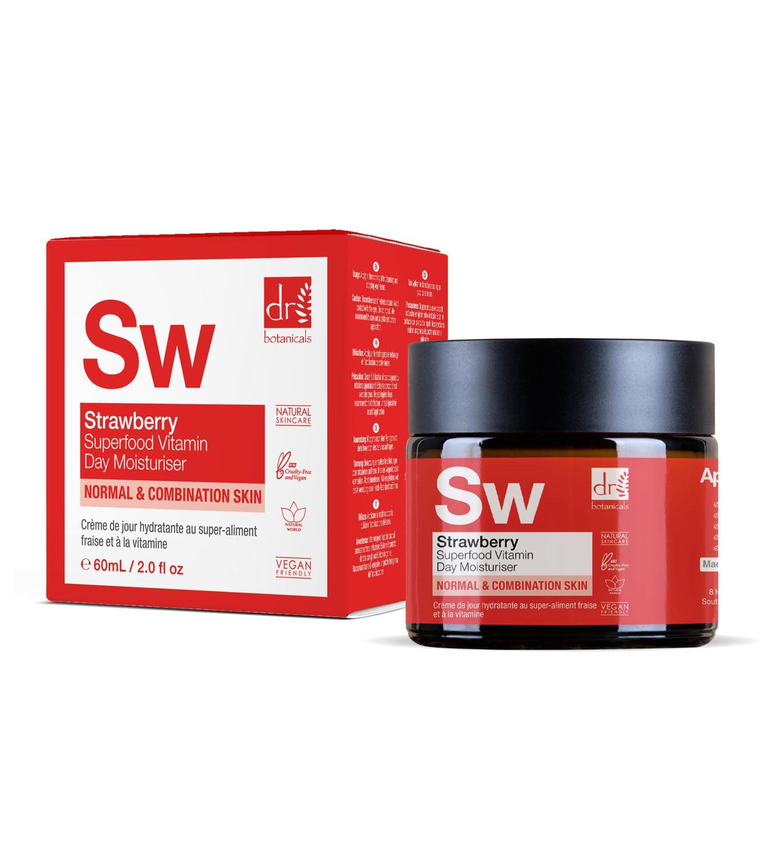 Dr Botanicals Strawberry Superfood Vitamin C Day Moisturizer - Nourishing 2.02 Fl Oz for Glowing Skin | International Shipping Available - Buy Online on GoSupps.com