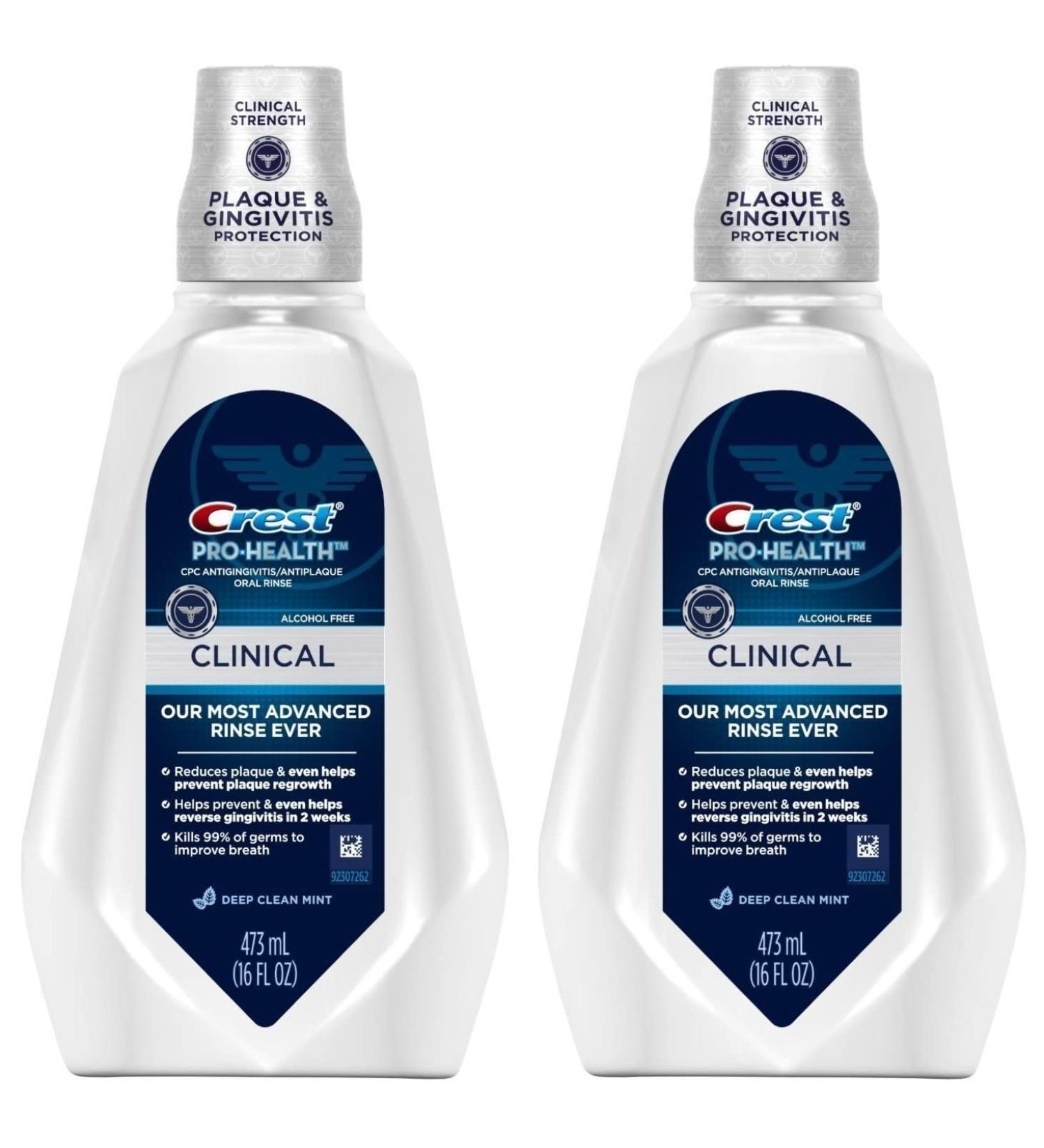 Crest Pro-Health Clinical CPC Oral Rinse, Deep Clean Mint, 473 ml - Pack of 2 - Buy Online on GoSupps.com
