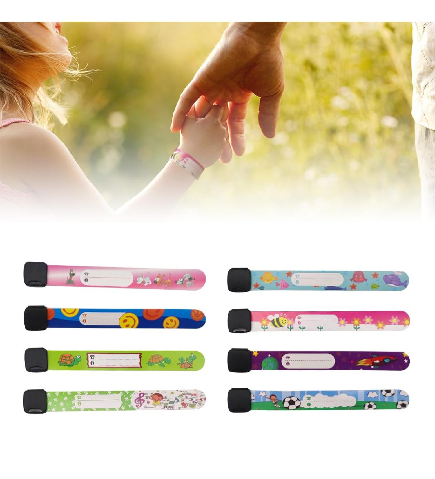 Emergency Bracelets for Children - 8PC Safety & ID Bracelet Set for Toddlers & Young Girls | SOS Name Bracelets - Buy Online on GoSupps.com