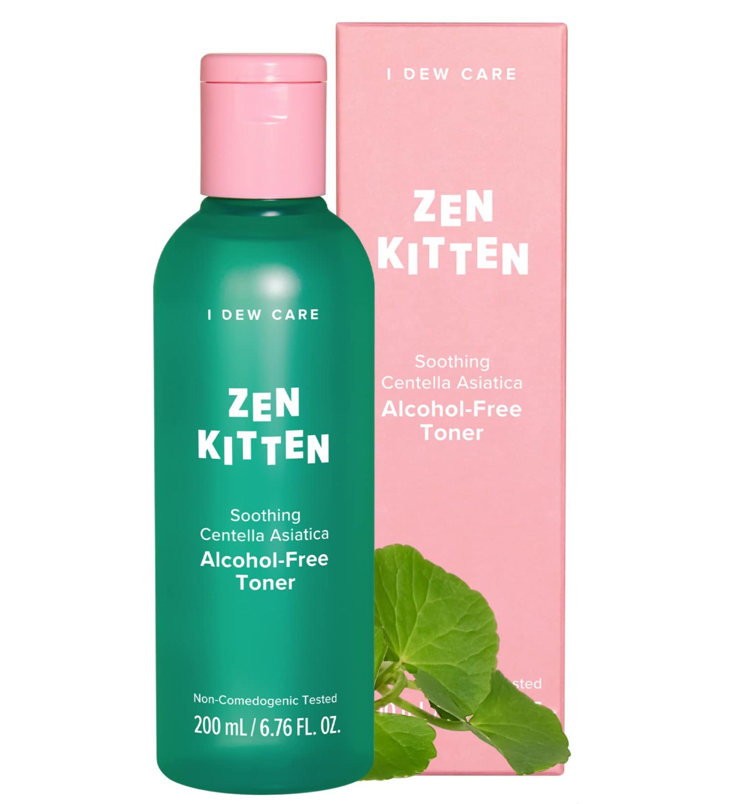 I DEW CARE Zen Kitten Facial Toner with Centella Asiatica | Non-comedogenic Alcohol-Free Formula for Acne-Prone, Sensitive Skin | Korean Skincare Vegan Cruelty-Free - Buy Online on GoSupps.com