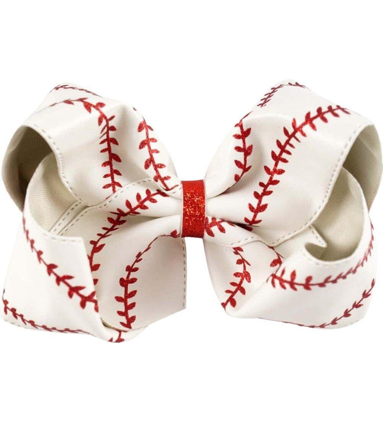 Bow Hairpin Large Leather Baseball Bow Hairpin Softball Bow Hairgrips Hair Accessories Hair Clip for Kids Girls White - Buy Online on GoSupps.com
