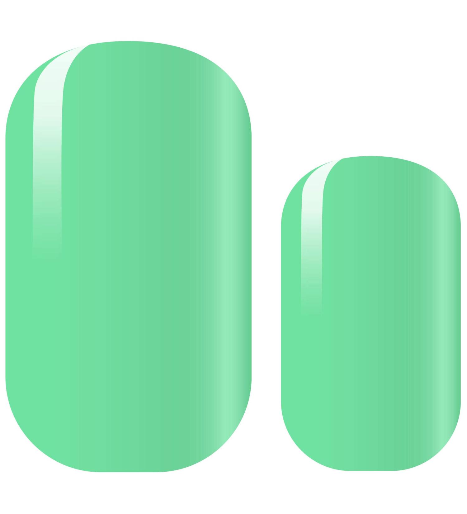 AVOA Beauty nail foil - "Minted" mint green single-coloured design 16 thin self-adhesive long-lasting nail wraps