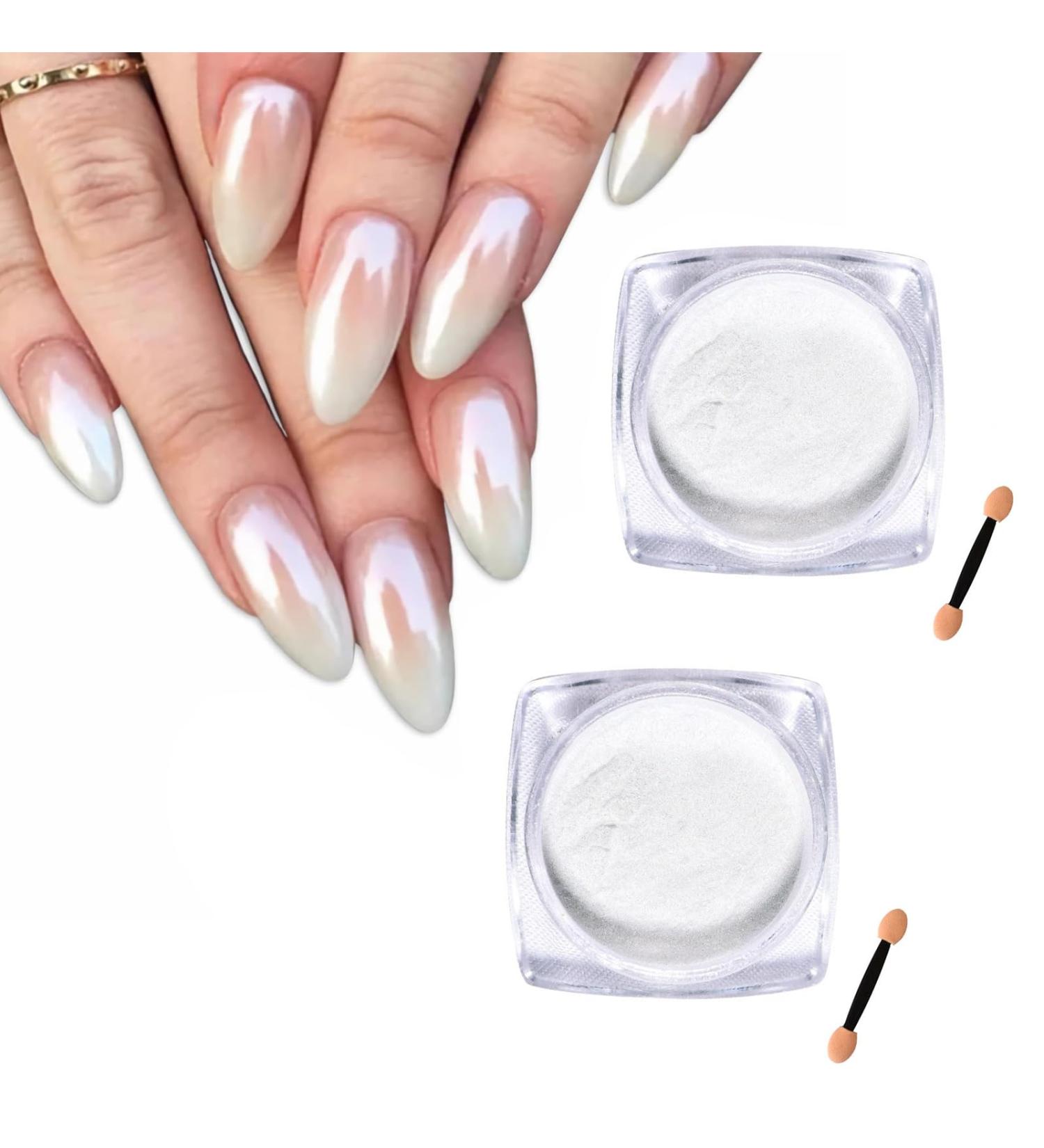 LFCFBH 2 Boxes Pearl Chrome Nail Powder Chrome Powder for Nails DIY Salon Mirror Effect Glitters - Buy Online on GoSupps.com