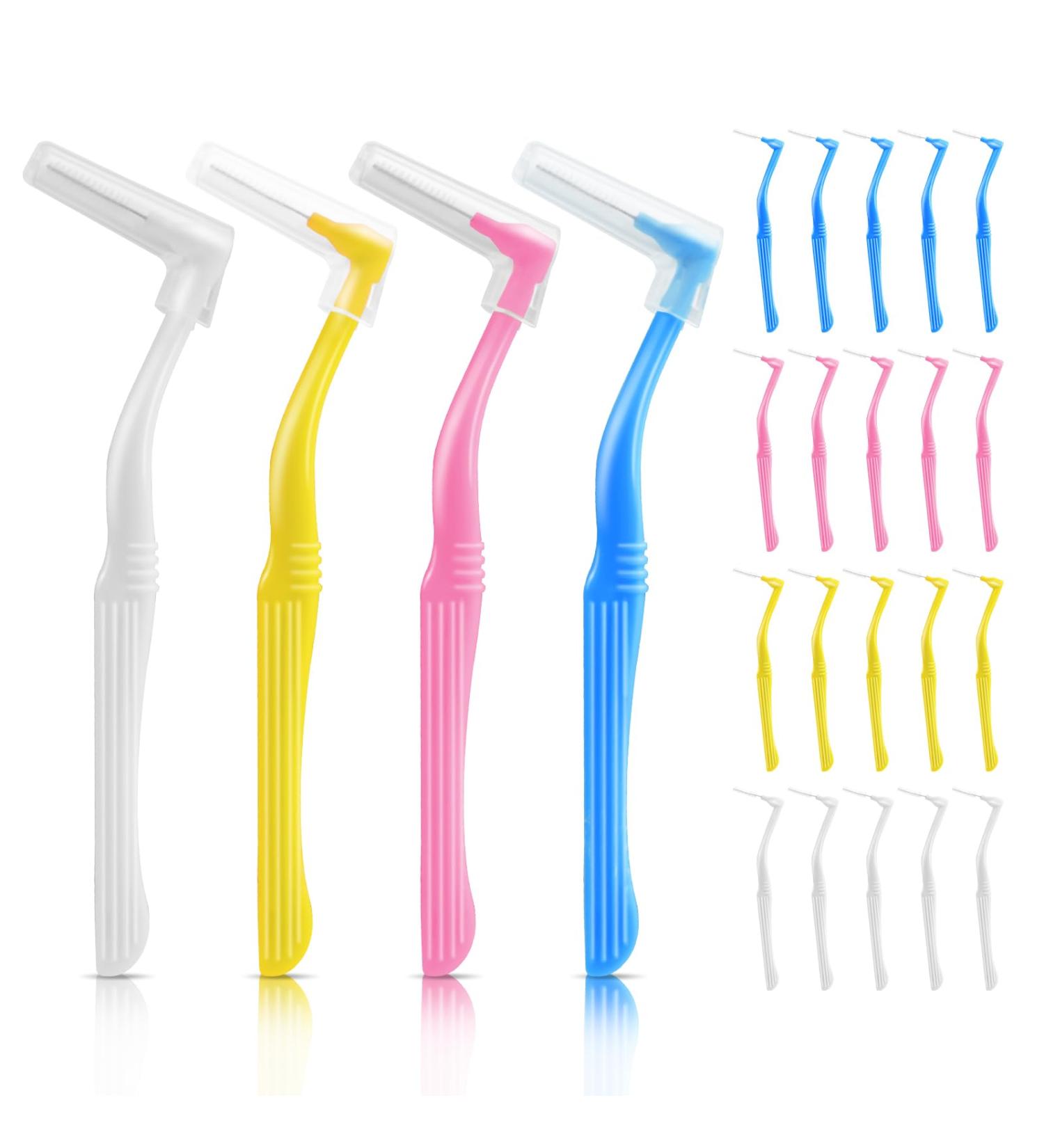 Interdental Brushes for Braces - 20 Pack of Angle-Alternative Flossing Toothbrushes for Oral Dental Care - Buy Online on GoSupps.com