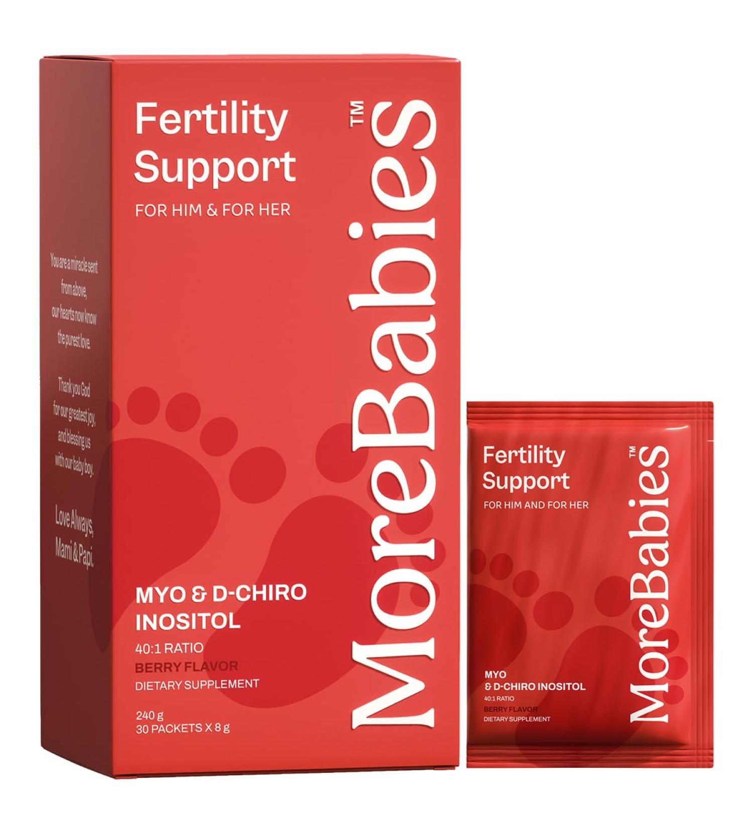 MoreBabies Myo-Inositol & D-Chiro Inositol Fertility Supplement for Women and Men. 30-Day Supply, Berry Flavored Packets. Promotes Healthy Ovarian Function and Sperm Quality. - Buy Online on GoSupps.com