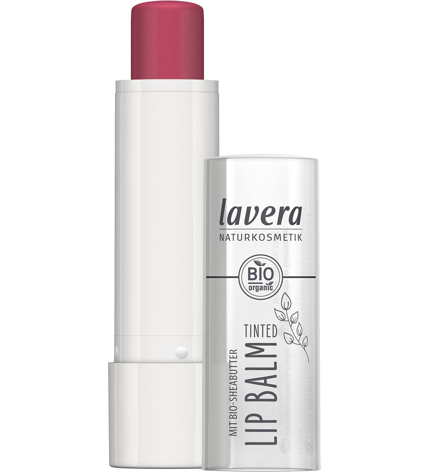 Lavera Tinted Lip Balm Pink Smoothie 02 - Gluten-Free Silicone-Free Mineral Oil-Free - High-Quality Organic Ingredients with Vitamin E - 4.5g (1 Pack) - Buy Online on GoSupps.com