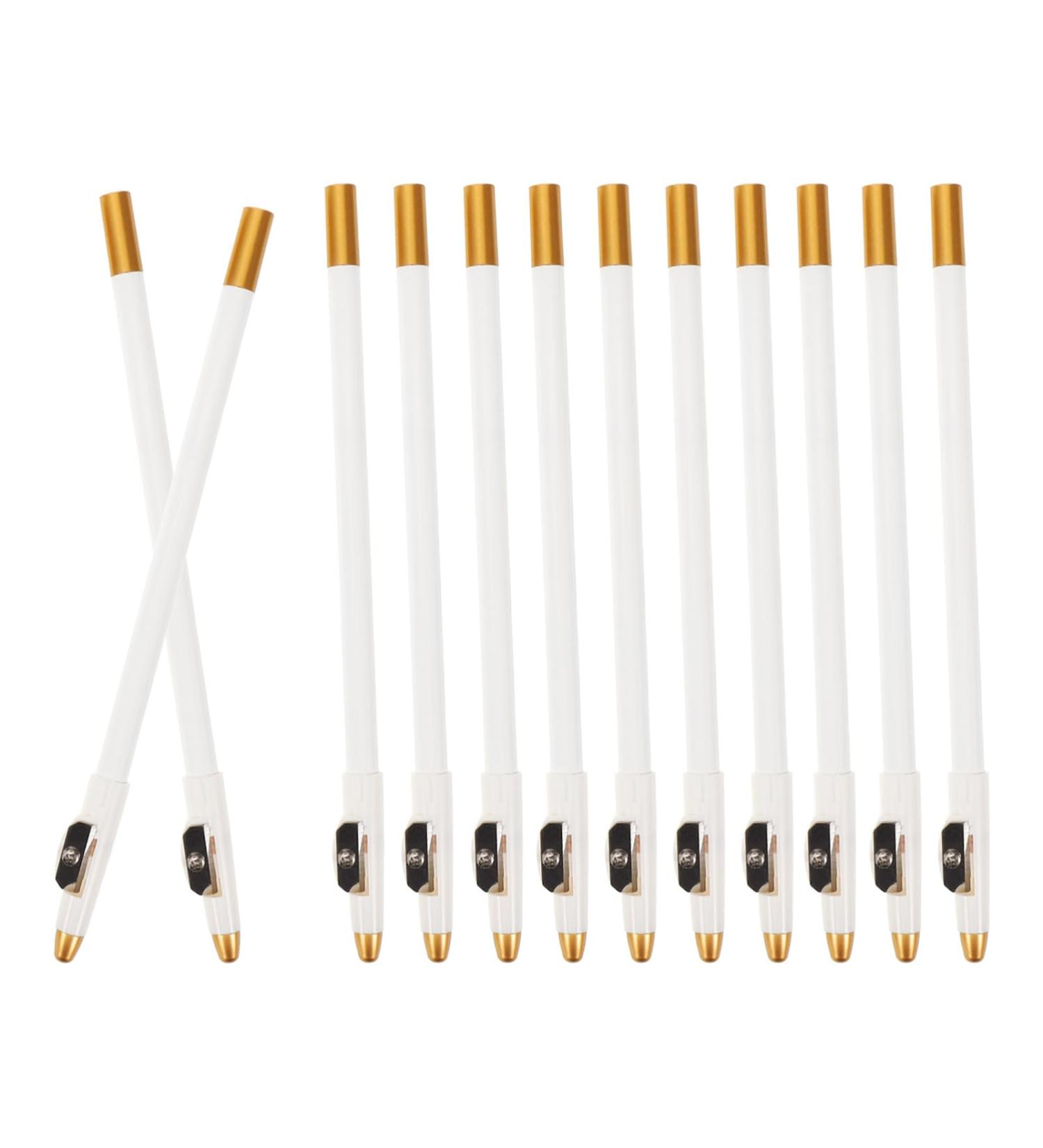 VINTORKY 12pcs Eyebrow Pencil Sharpener Wood Brow Pencil Eyebrow Pencil for Women White Wooden - Buy Online on GoSupps.com