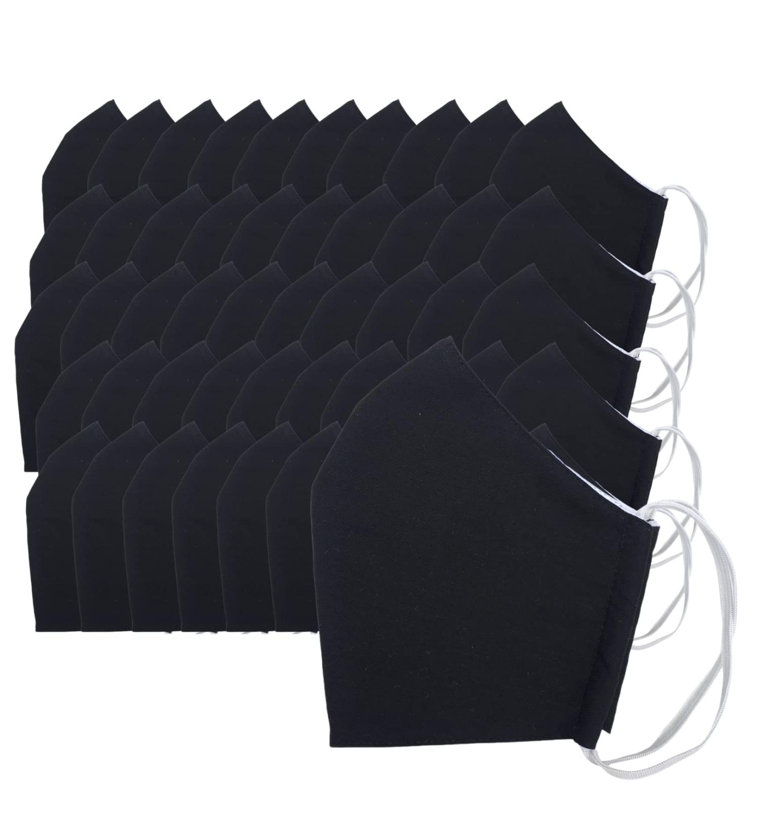 Gl cksschmiedin Fabric Masks for Adults - 3-Layer Cotton Breathable Washable Adjustable Fit | Set of 5 & 50 in Black White & Colorful Designs - Buy Online on GoSupps.com