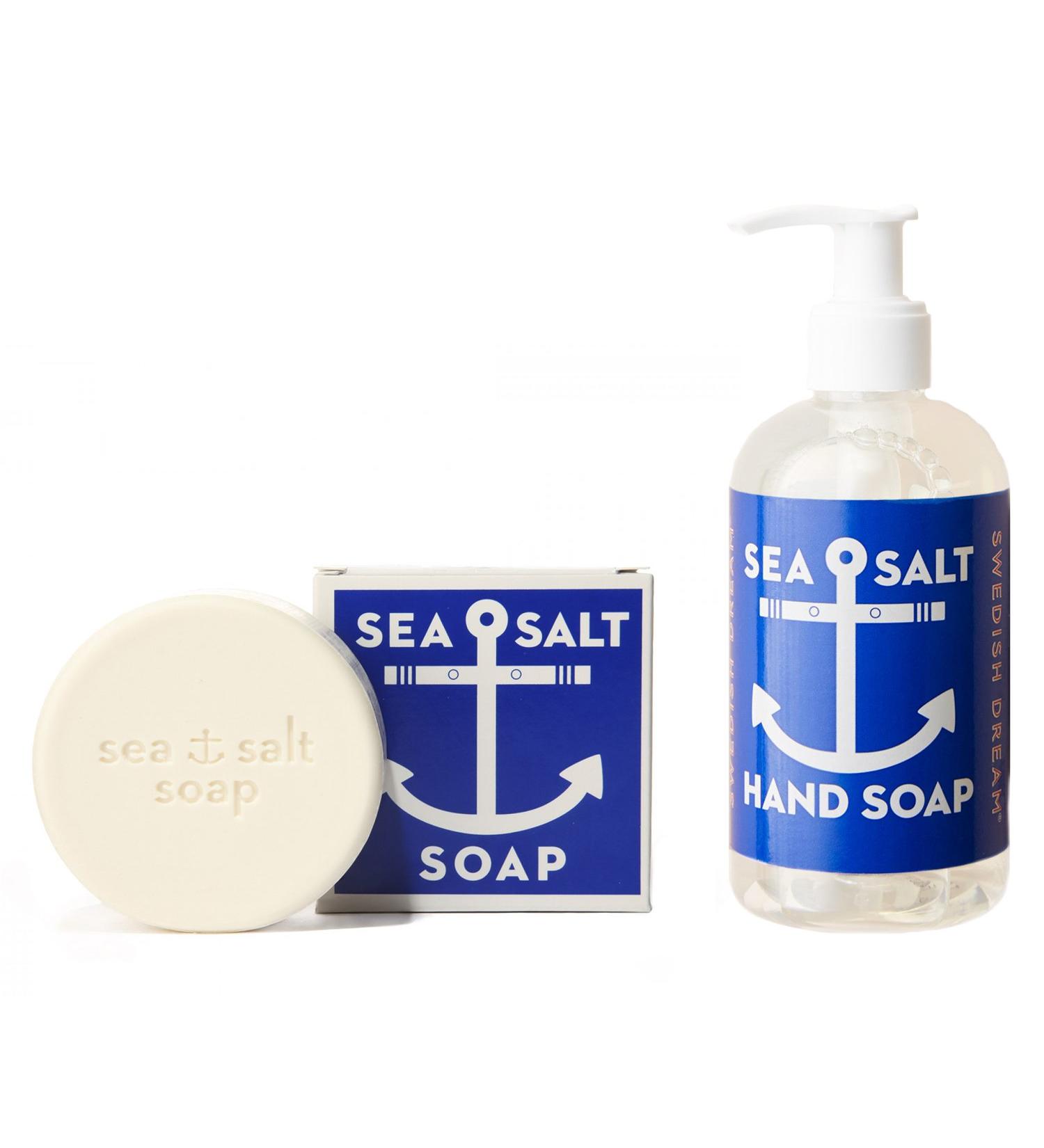 KALASTYLE Swedish Dream Sea Salt Invigorating Bath and Liquid Hand Soap Bar and Pump Bottle Set of 2
