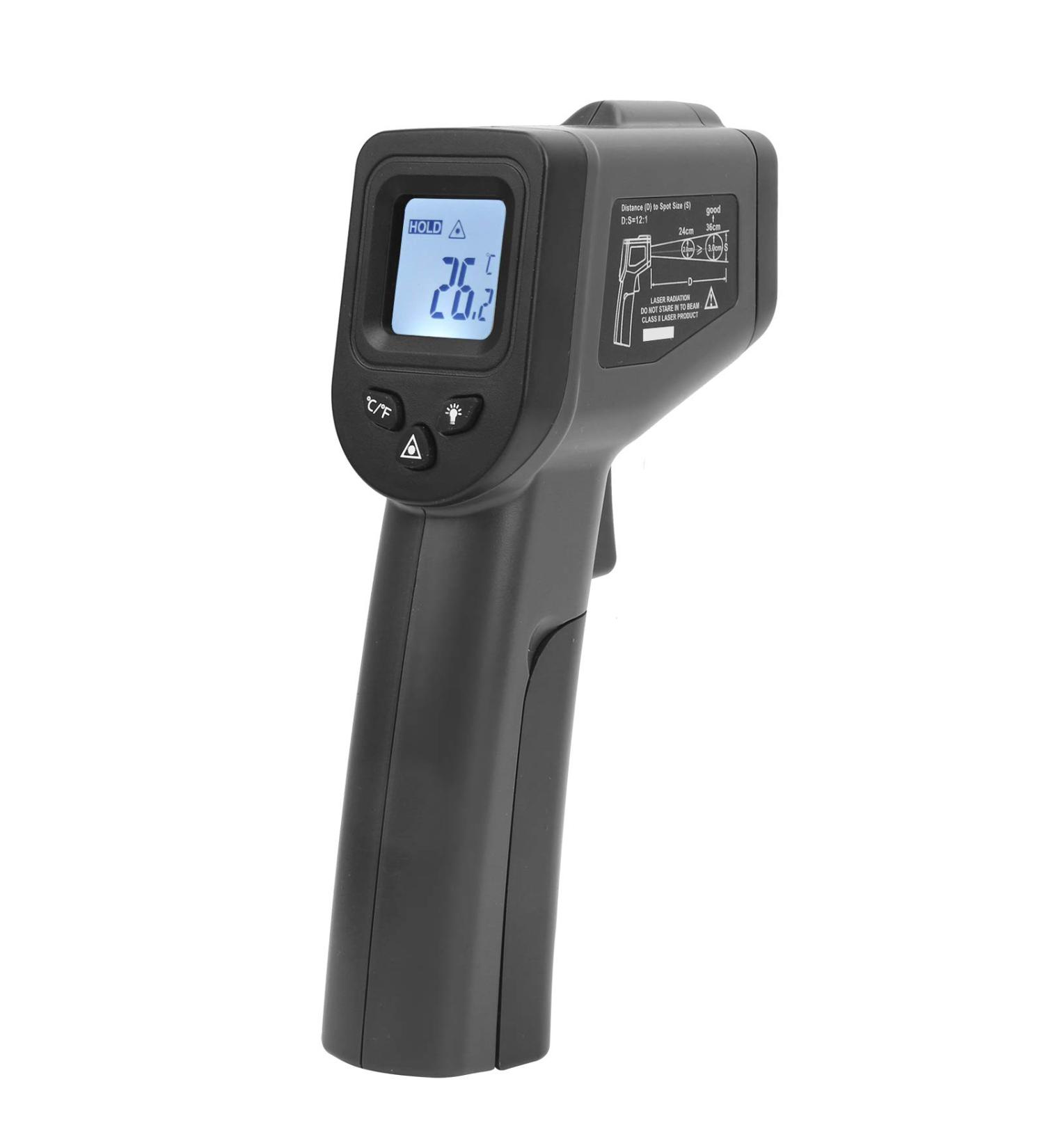 DT8380D Handheld Infrared Thermometer - 50 C to 380 C | Contactless Digital Temperature Meter with LCD Backlight for Industrial Use - Buy Online on GoSupps.com