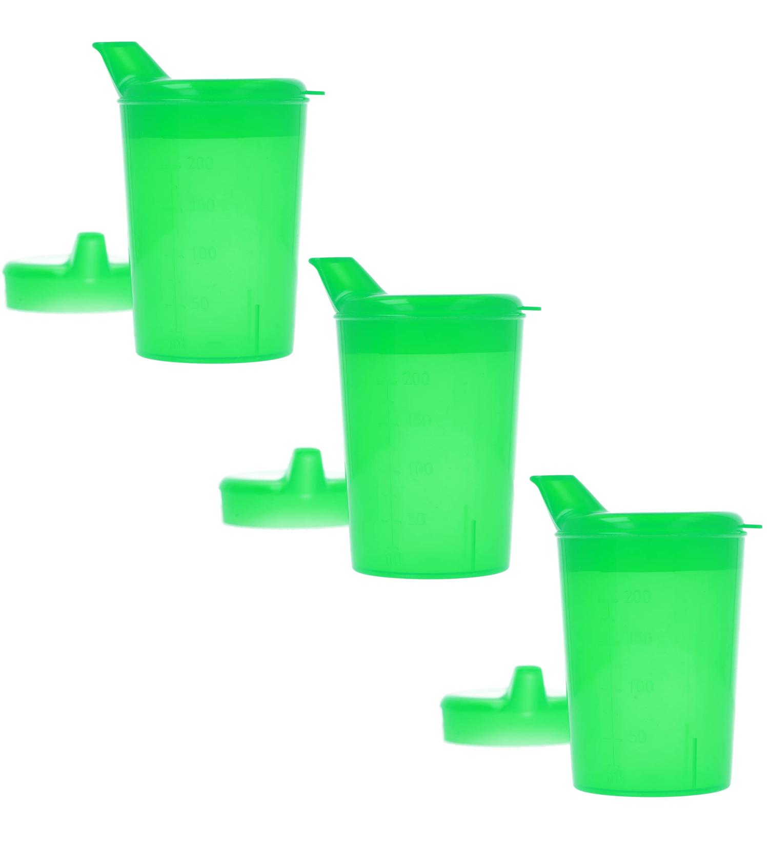 Buy Horn Medical 3 Series Pack 250ml Beak Cup Drinking Aid Set Adult Size with Two Lids (Large & Small Opening) Color Selectable (Green) International Shipping - Buy Online on GoSupps.com