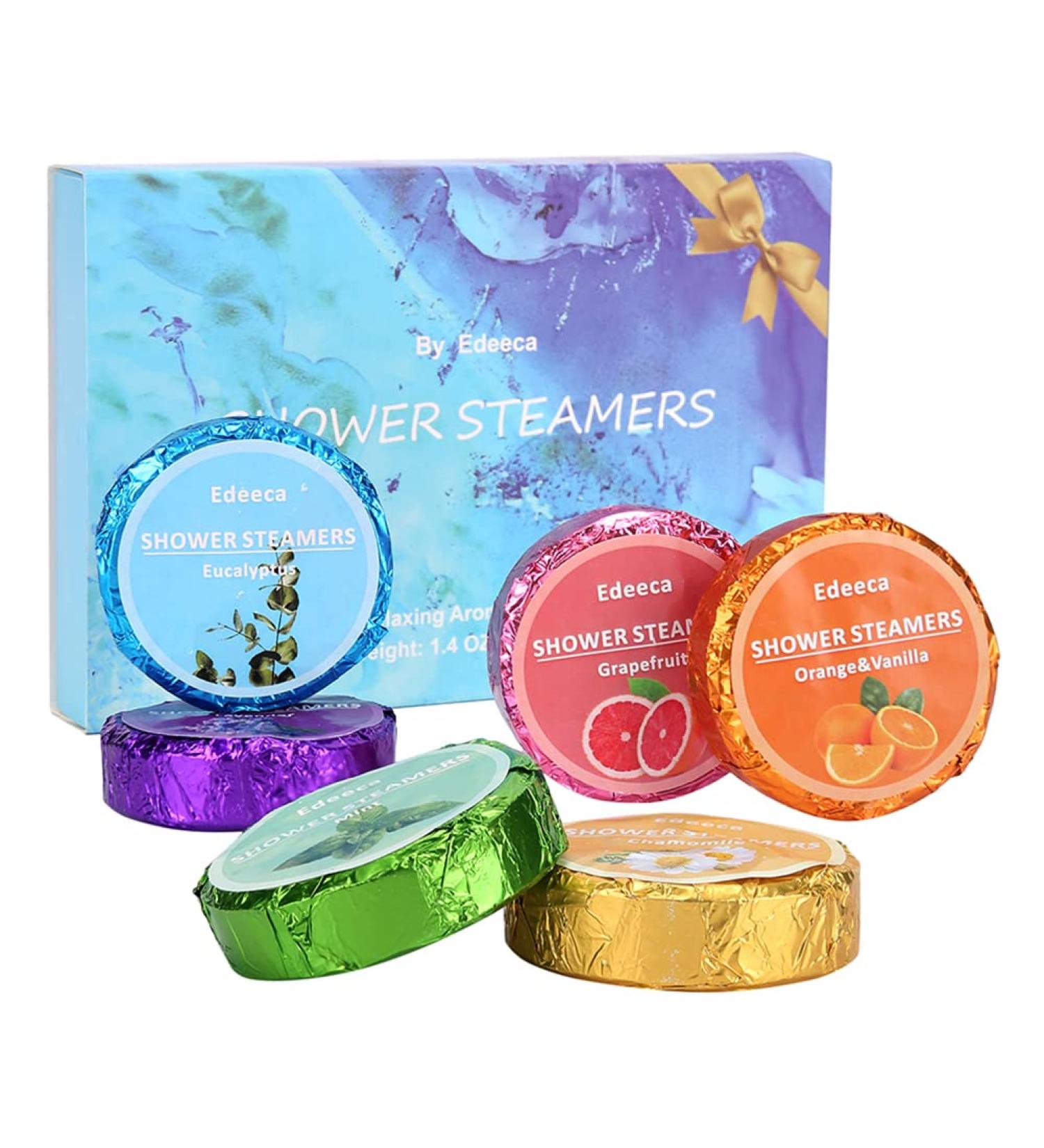 Edeeca Aromatherapy Shower Steamers with Essential Oils - 6 Pack for Self Care & SPA Relaxation - Birthday Gifts for Women and Men - Buy Online on GoSupps.com