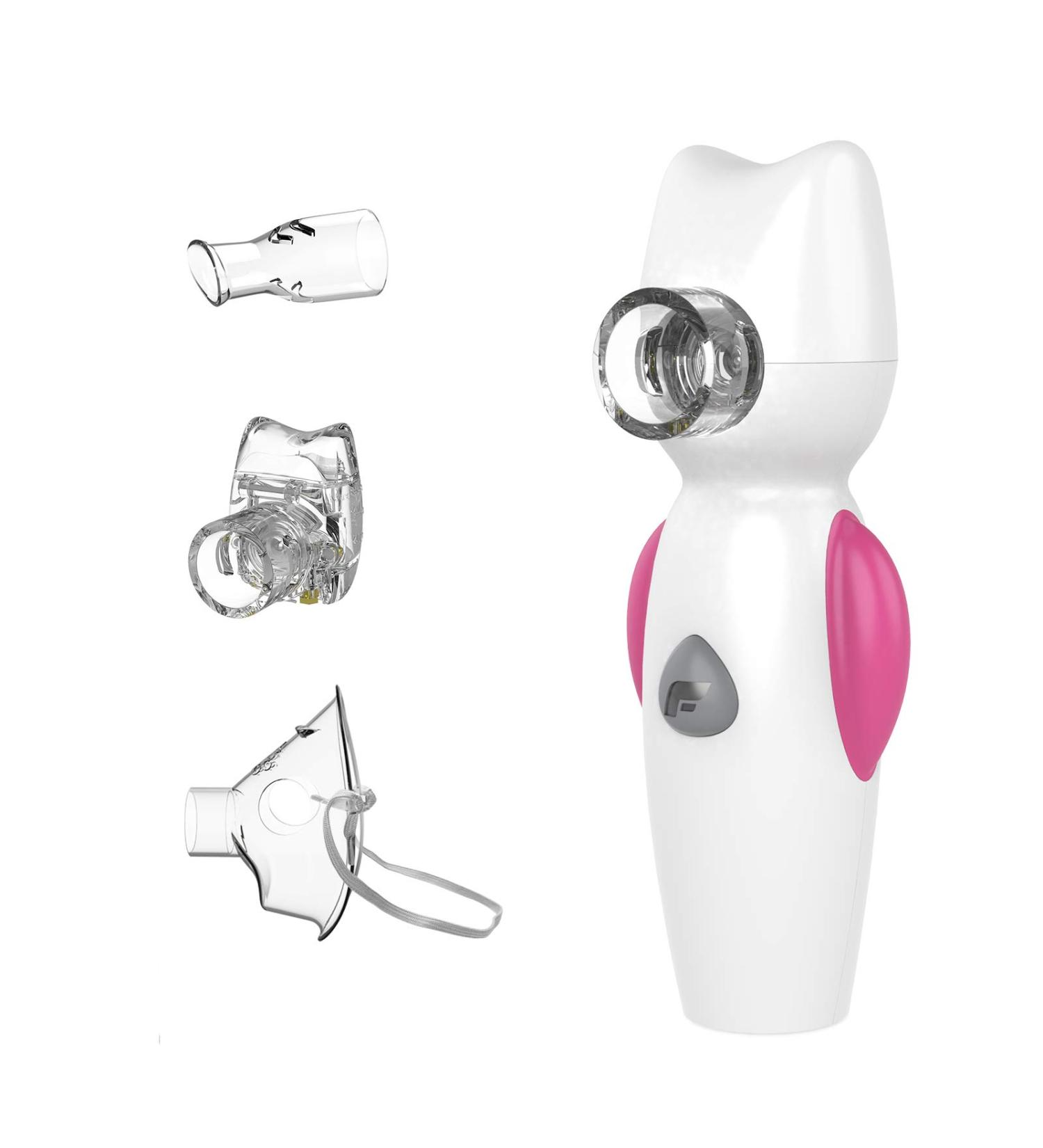 FEELLIFE Inhalator Vernbler | Effective Inhalation Device for Respiratory Diseases | Children's Nebulizer with Music Function & 2 Medicine Cups - Pink - Buy Online on GoSupps.com