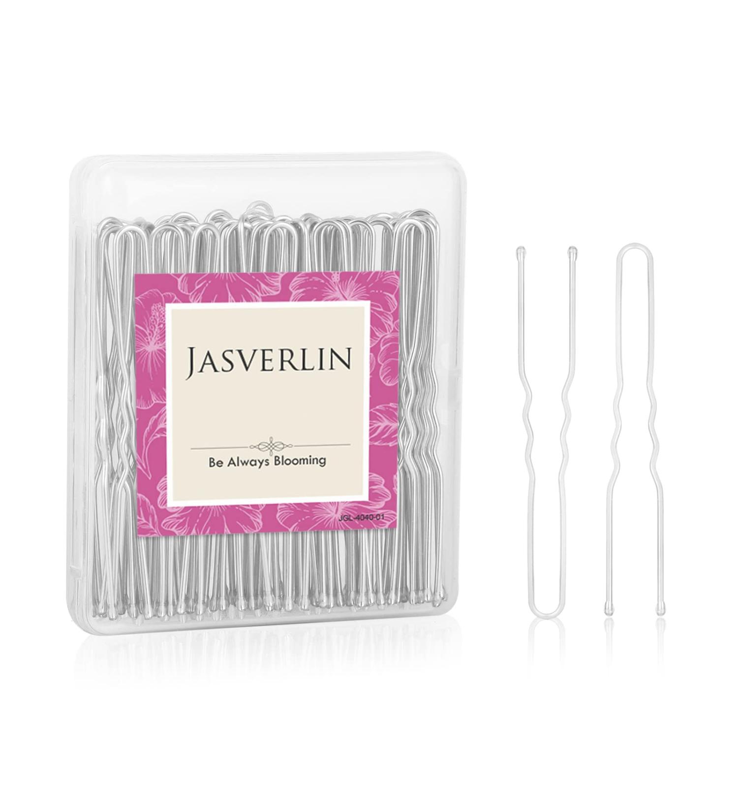JASVERLIN U Shaped Hair Pin Silver Bun Pins for Women - 100pcs | Curly Hair Bobby Pins for Wedding & Dance - Buy Online on GoSupps.com