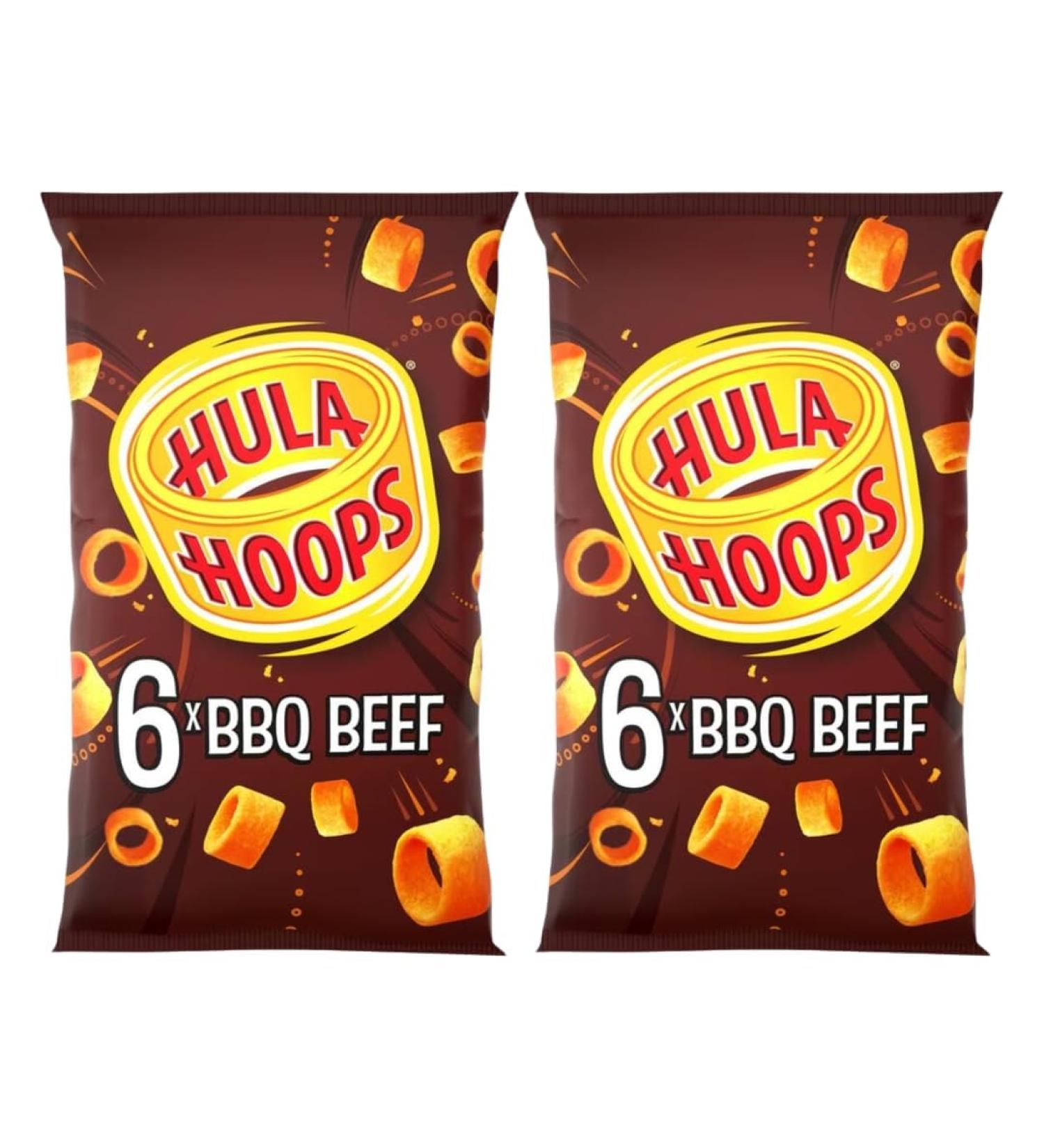 Crisps Bundle Consisting of Hula Hoops BBQ Beef Multipack Crisps 6 x 24g (2 Pack) - Buy Online on GoSupps.com