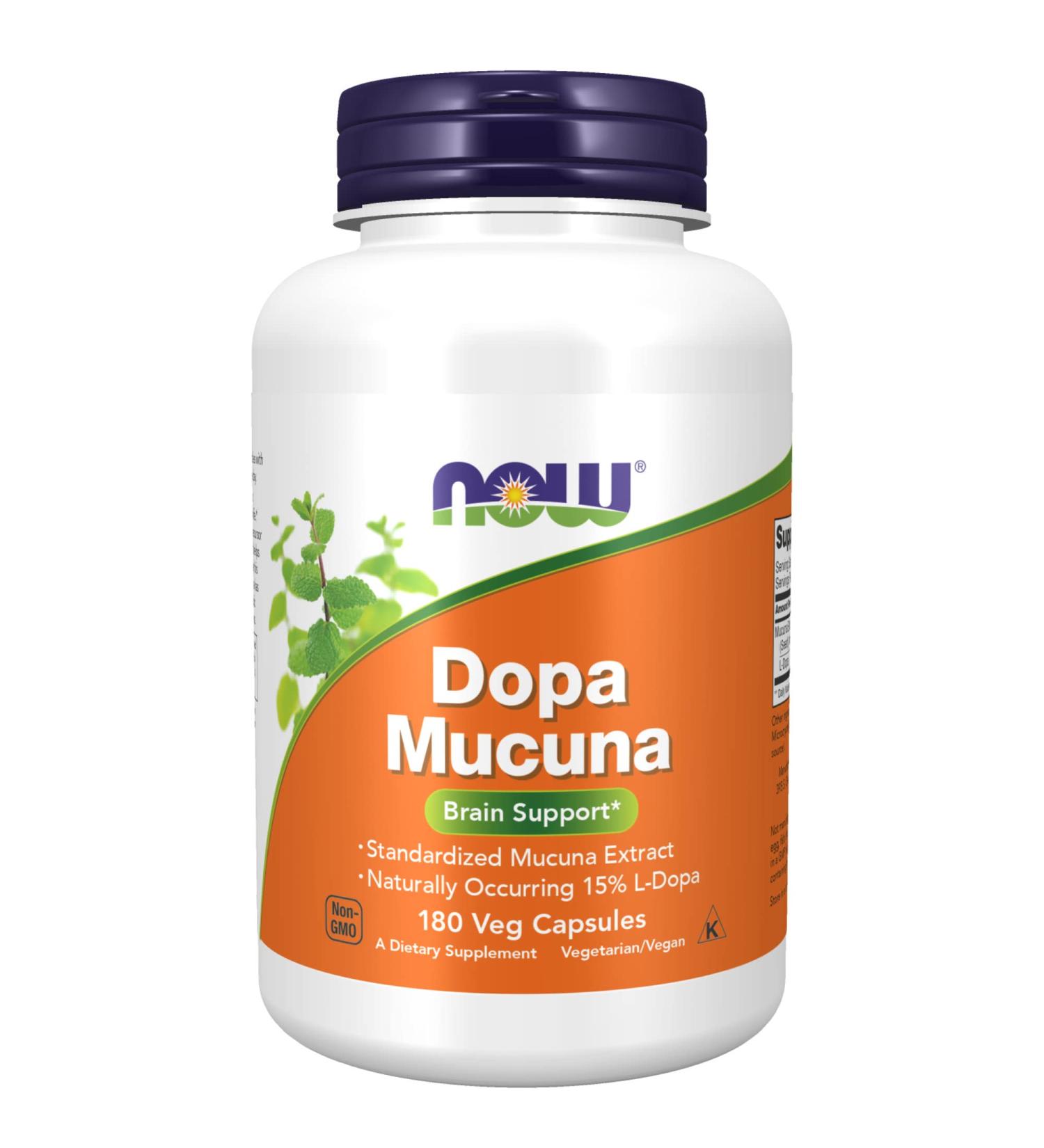 Now Foods Dopa Mucuna 180 Veg Capsules - Boost Mood & Support Dopamine - Buy Online on GoSupps.com
