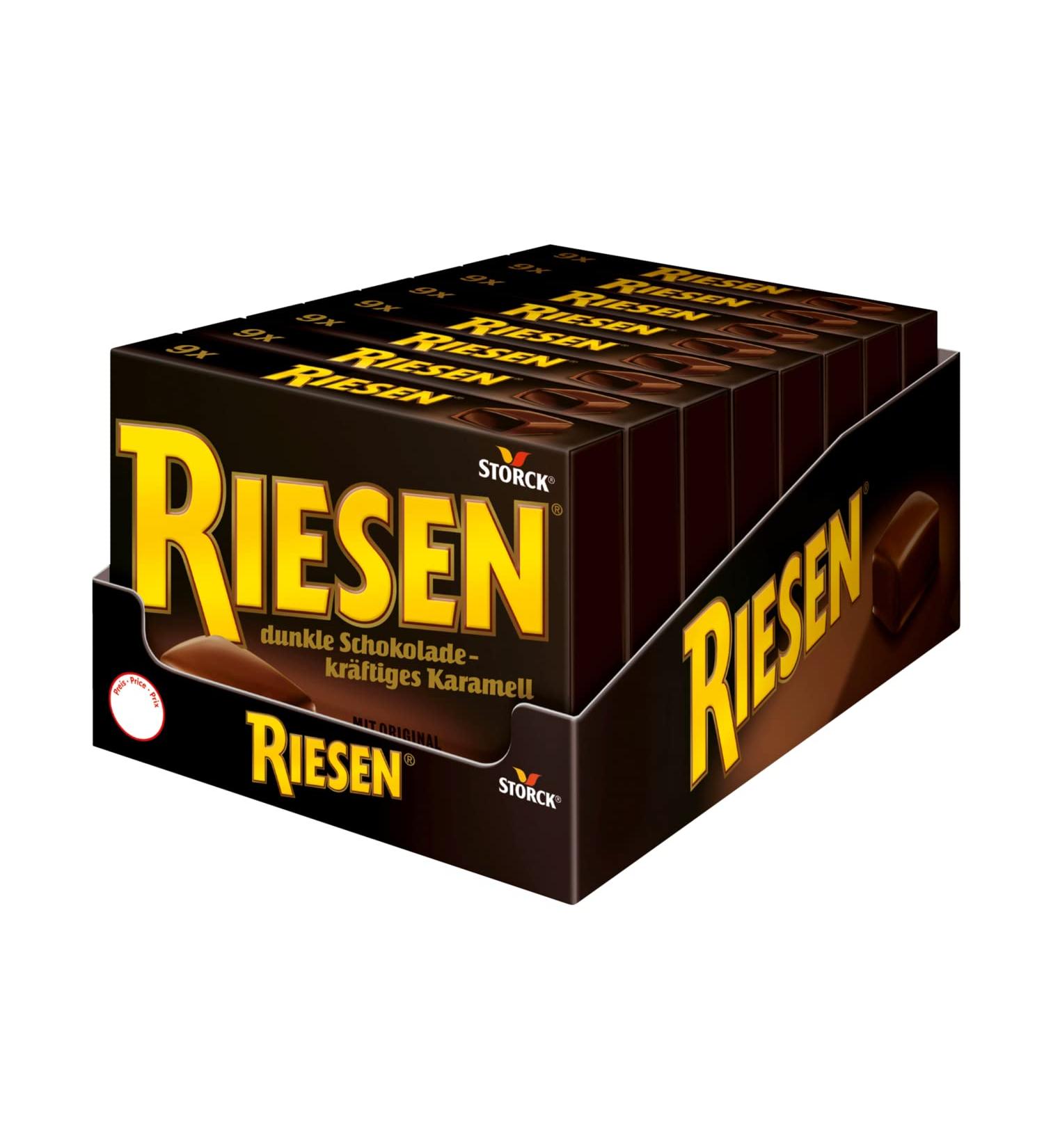RIESEN Chocolate Caramel Candies - 8 x 81g Box | Rich Dark Chocolate Treats for International Shipping - Buy Online on GoSupps.com