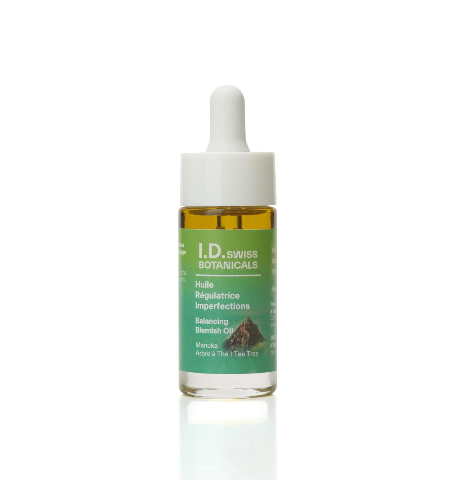 I.D. Swiss Botanicals - Blemish Regulating Oil - Rich in Manuka and Tea Tree - 100% natural - (Neuro) cosmetic - Vegan - 15ml - Buy Online on GoSupps.com