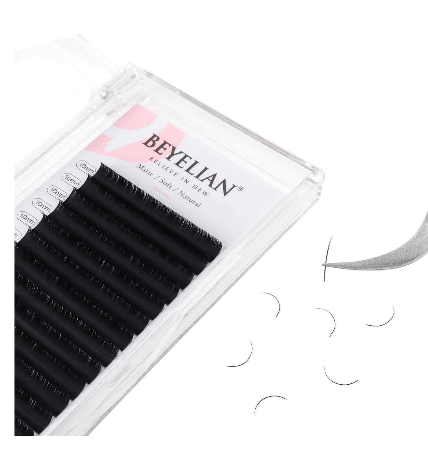 BEYELIAN 0.15mm D Curl 10mm Classic Eyelash Extensions - Super Matte Ellipse Flat Lashes for Professional Salons - Buy Online on GoSupps.com
