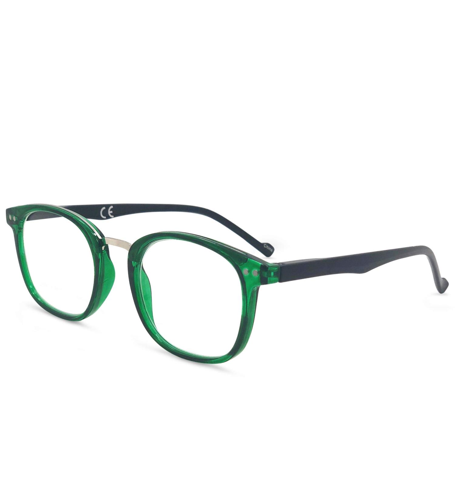 Modern Reading Glasses - Classic Oval Design Lightweight with Metal Spring Hinges - 2.5x Emerald - Best International Shipping - Buy Online on GoSupps.com
