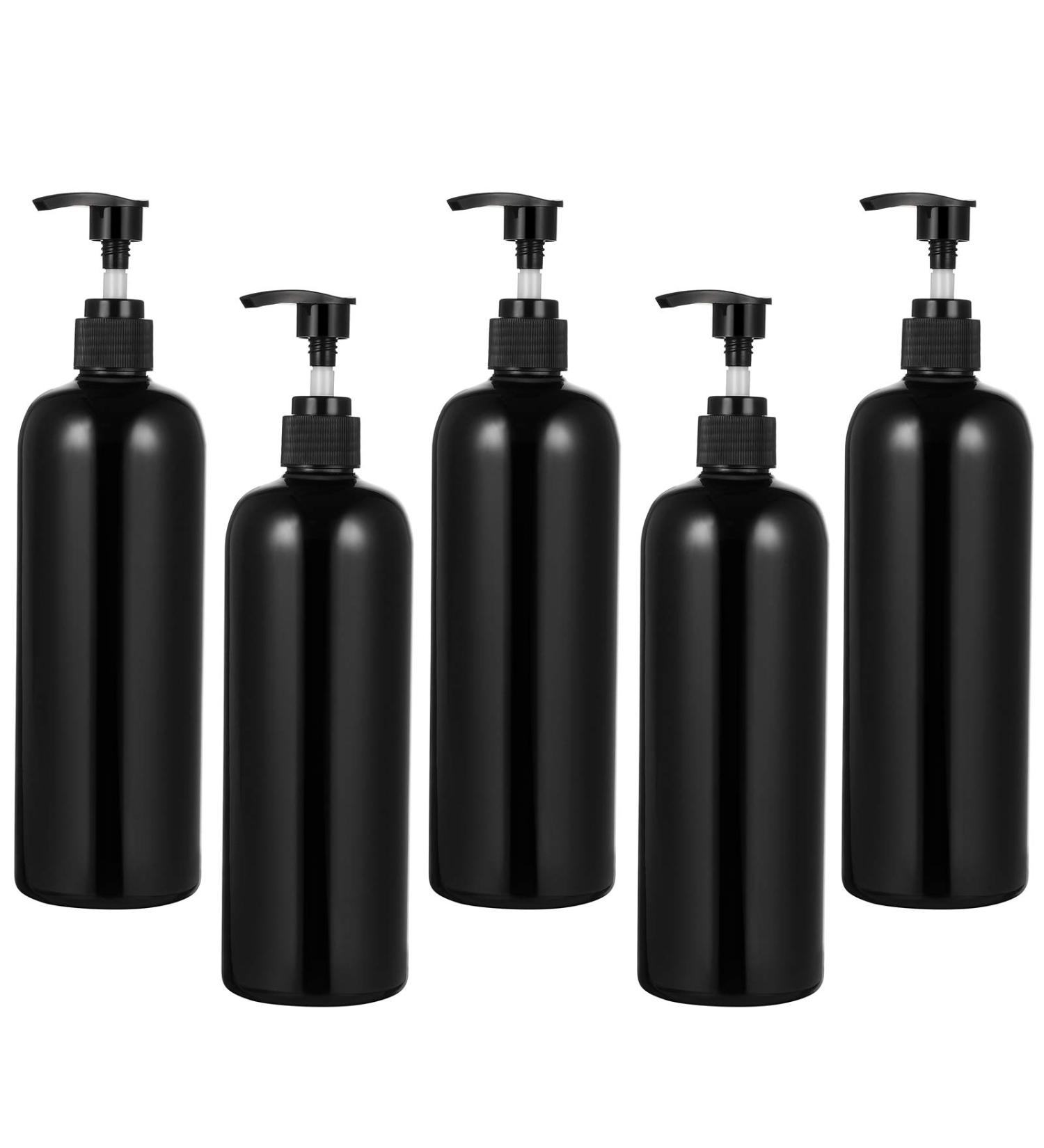 Minkissy 5-Piece Empty Soap Dispenser Set | 500ml Refillable Travel Bottles for Shampoo & Cosmetics | Ideal for Salon & Hairdresser Accessories - Buy Online on GoSupps.com