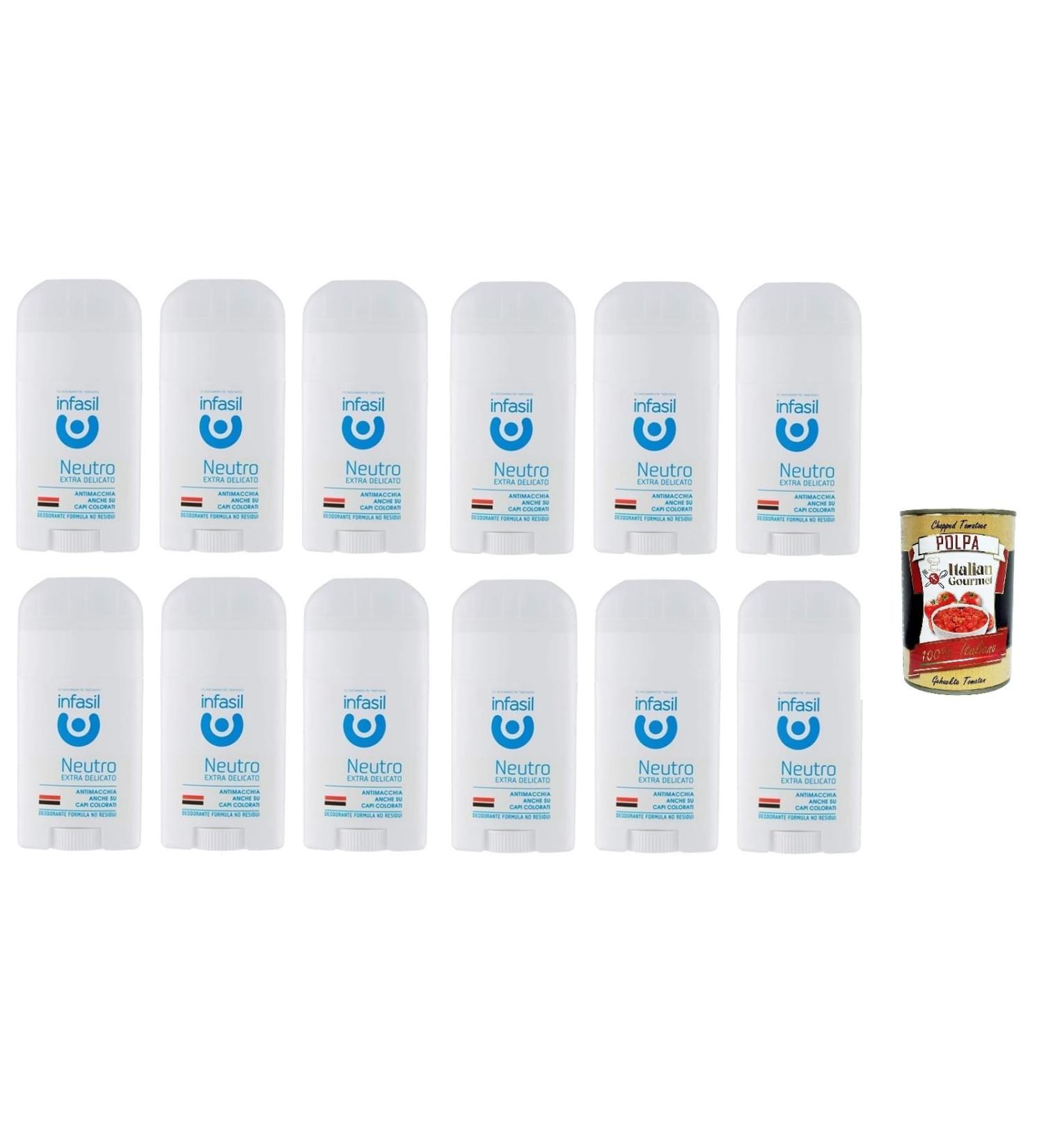  Italian Gourmet E.R. Infasil Neutro Extra Delicato Deodorant Stick without Aluminium Salts 12 x 50 ml + Italian Gourmet Polpa 400 g - Buy Online on GoSupps.com