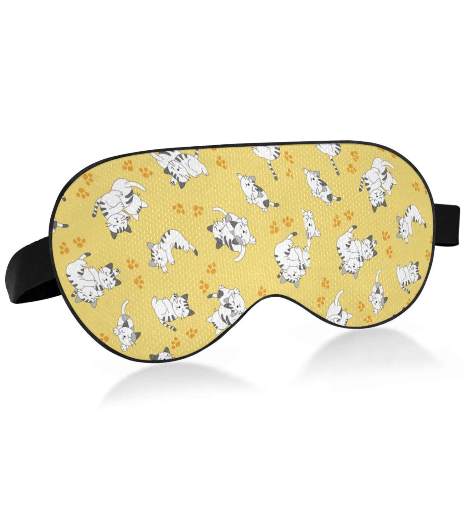 Haskirky Light Blocking Eye Mask - Adjustable Adult Men/Women | Travel, Yoga, Meditation | Comfortable Cat Paw Print | Deep Sleep Aid - Buy Online on GoSupps.com