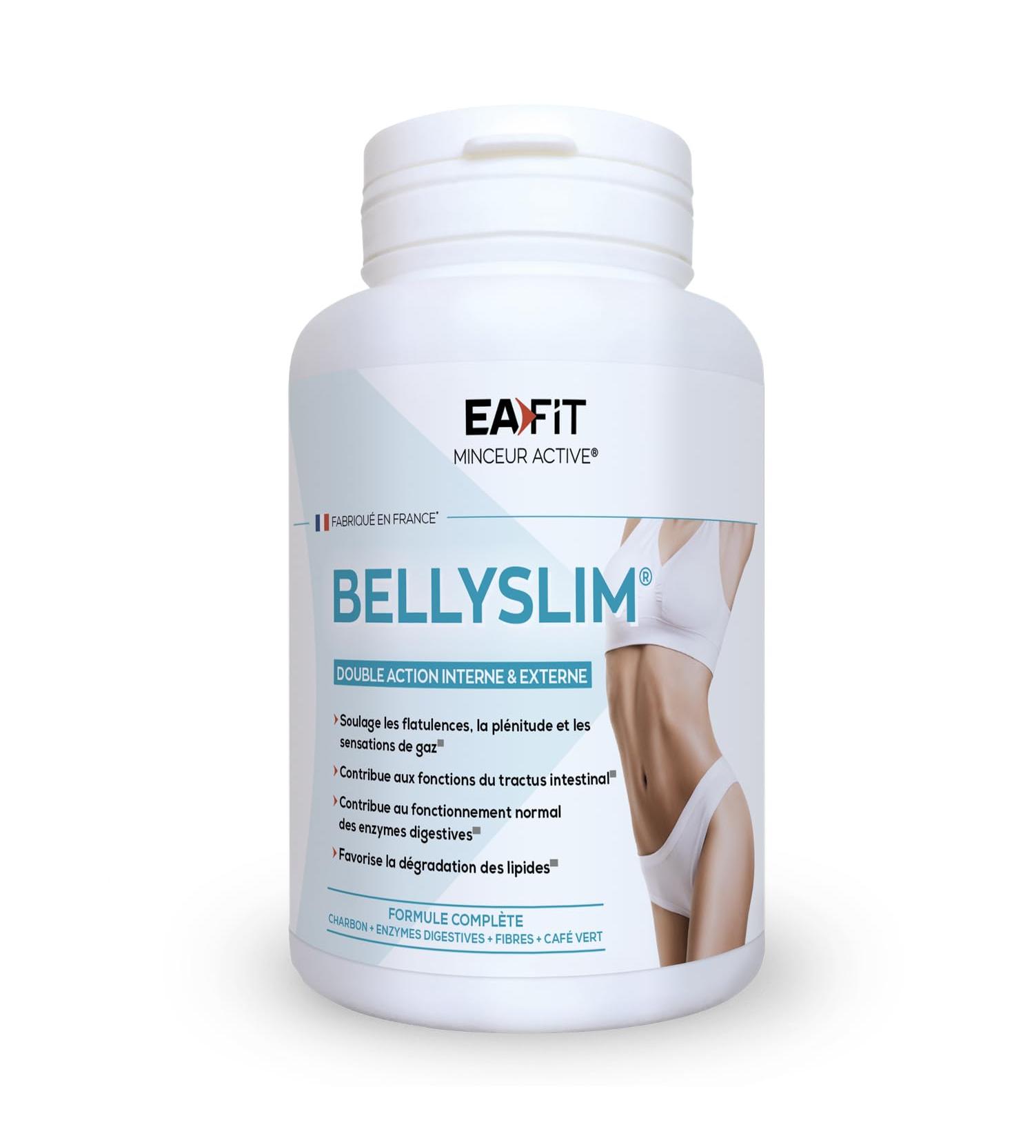 EAFIT Bellyslim - Double Action - Powerful Fast Flat Belly for Women - Reduces Bloating - Complete Formula - Charcoal - Calcium - The Green - Coffee Green Decafeine - 120 Capsules