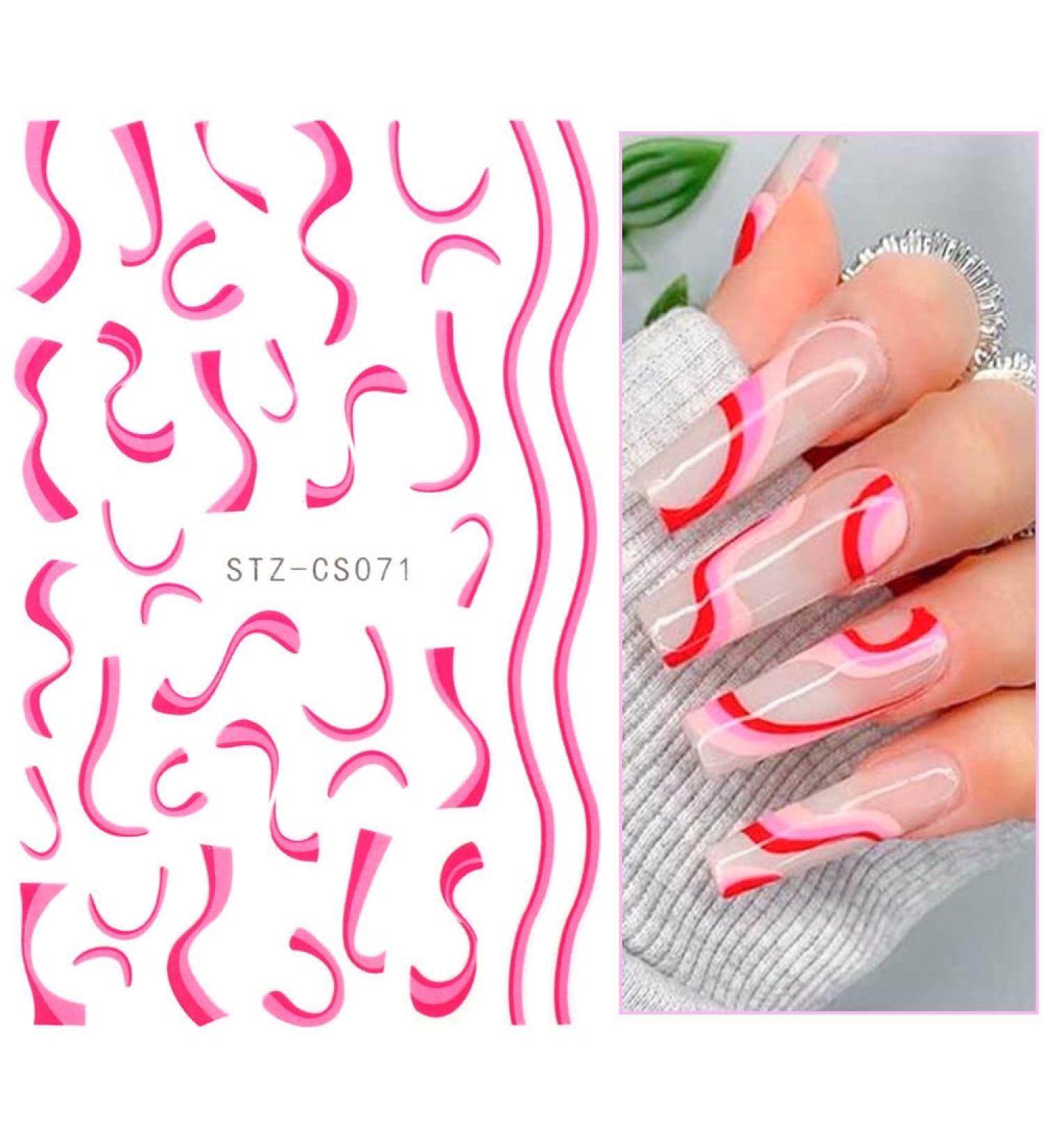 Nail Art Decoration Wraps Line Design Manicure French Decal Color Wave Abstract Nail Stickers(STZ-CS071) - Buy Online on GoSupps.com