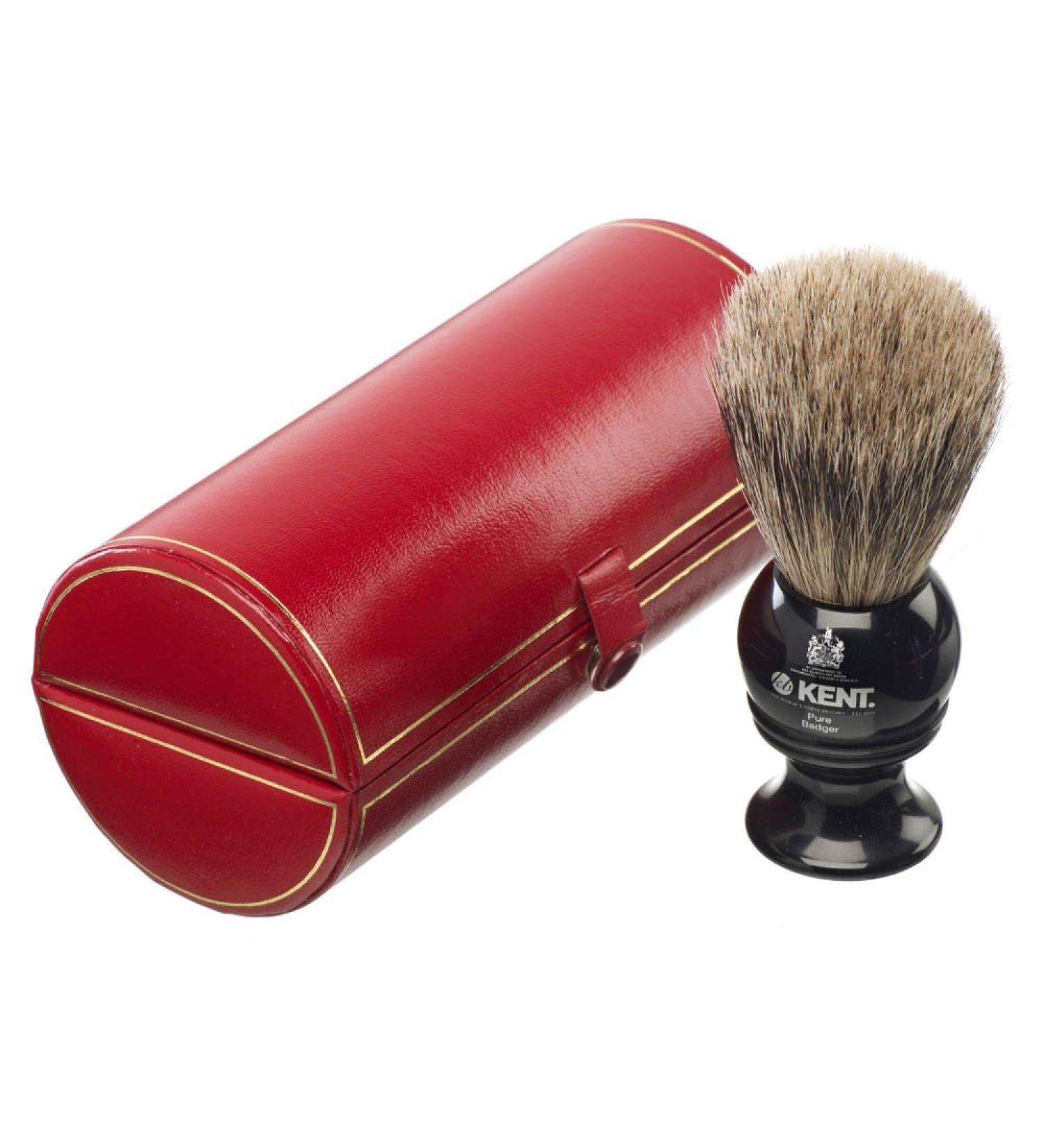 Kent Traditional Badger Shaving Brush Pure Grey/Black Small