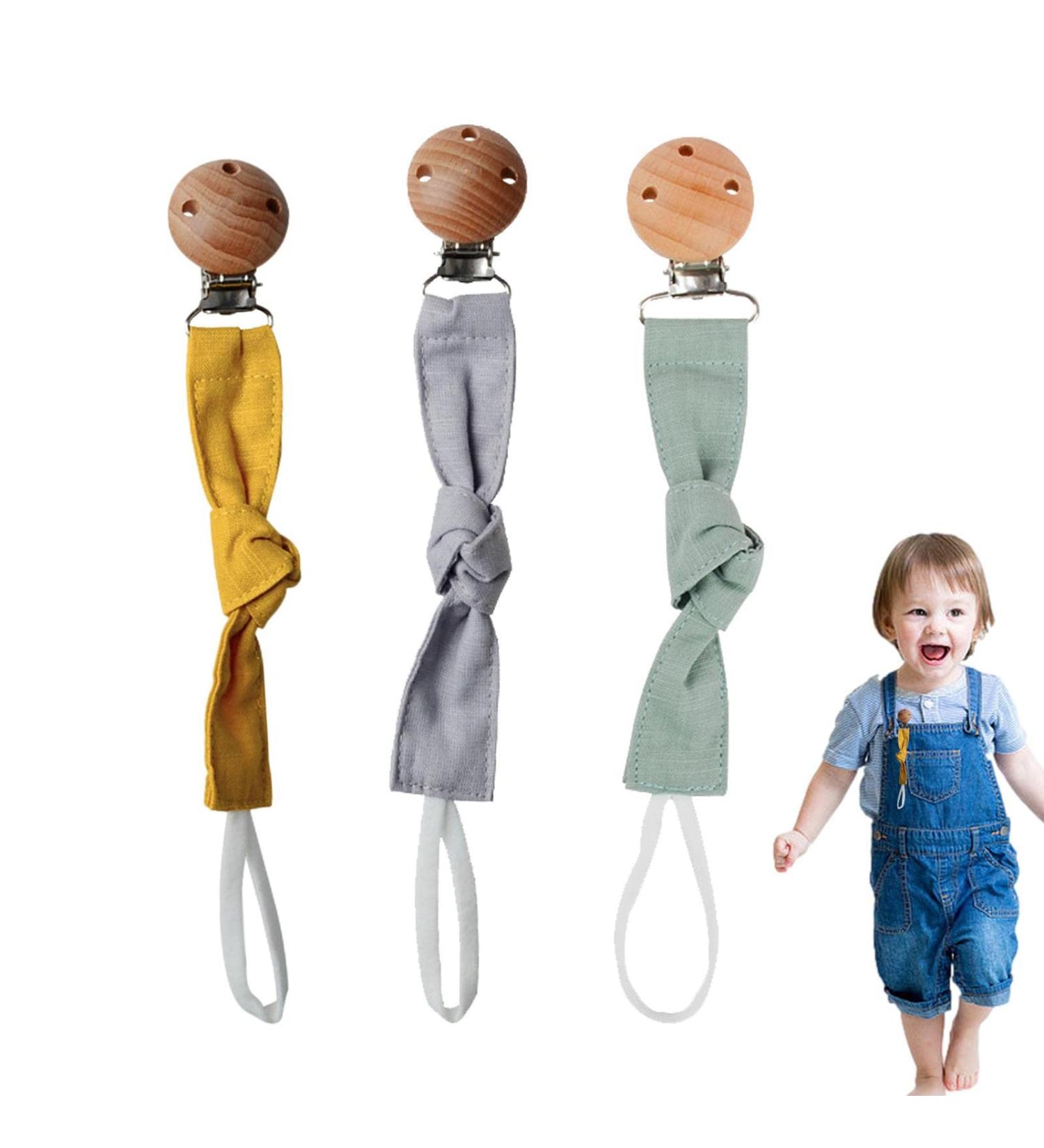 Facynde Pacifier Chain Clip - Baby Pacifier Strap Holder | One-Piece Design & Wooden Clips for Teething Rings - International Shipping - Buy Online on GoSupps.com