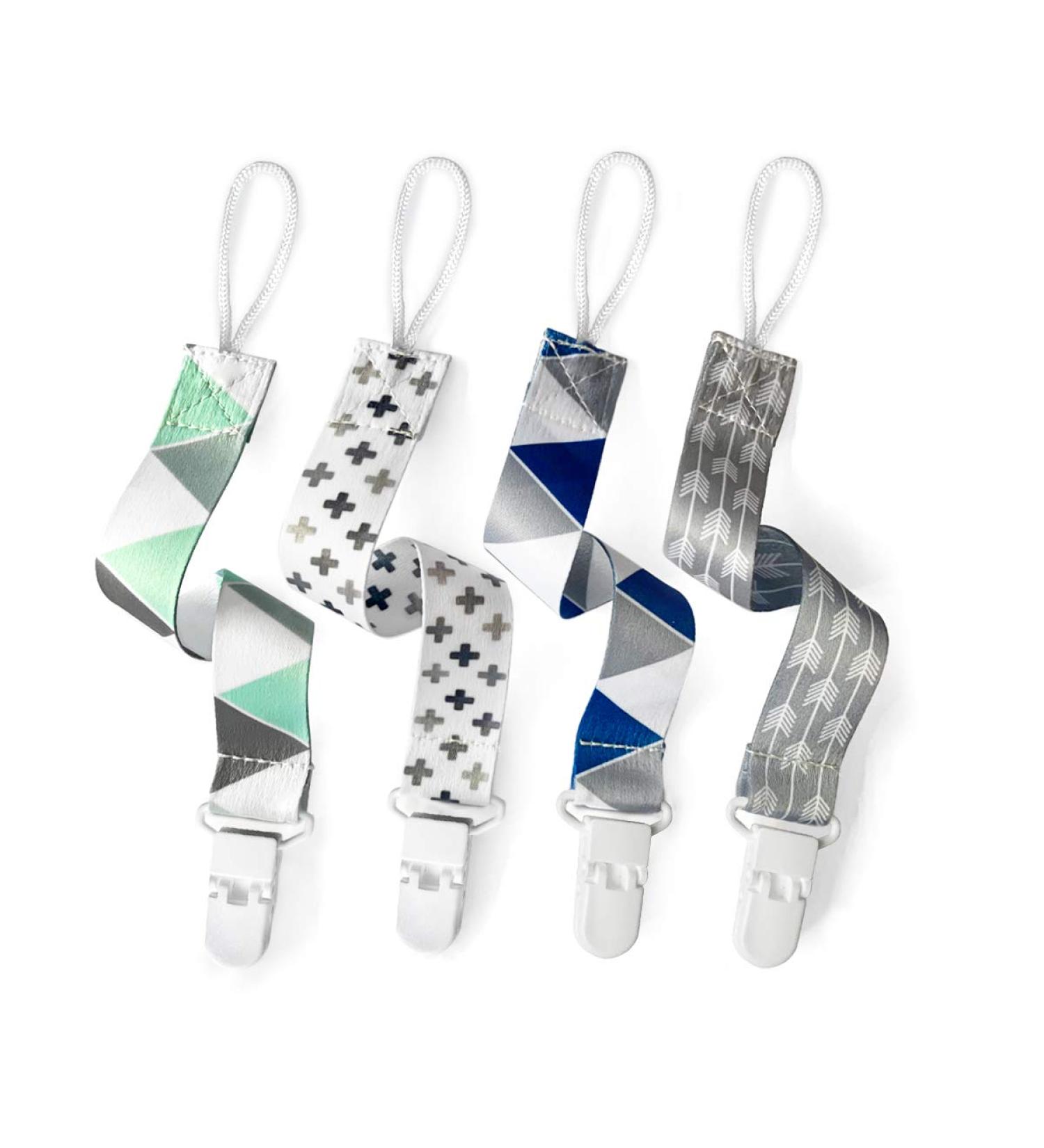 PandaEar Baby Pacifier Clips 4 Pack - Universal Holder Leash for Boys and Girls - Teething Toys Teethers (Neutral) - Buy Online on GoSupps.com