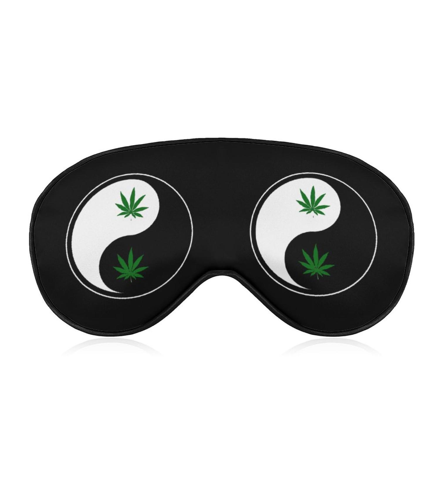 Weed Yin Yang Sleep Mask - Adjustable Blindfold for Sleeping, Blocking Light - Men and Women - Buy Online on GoSupps.com