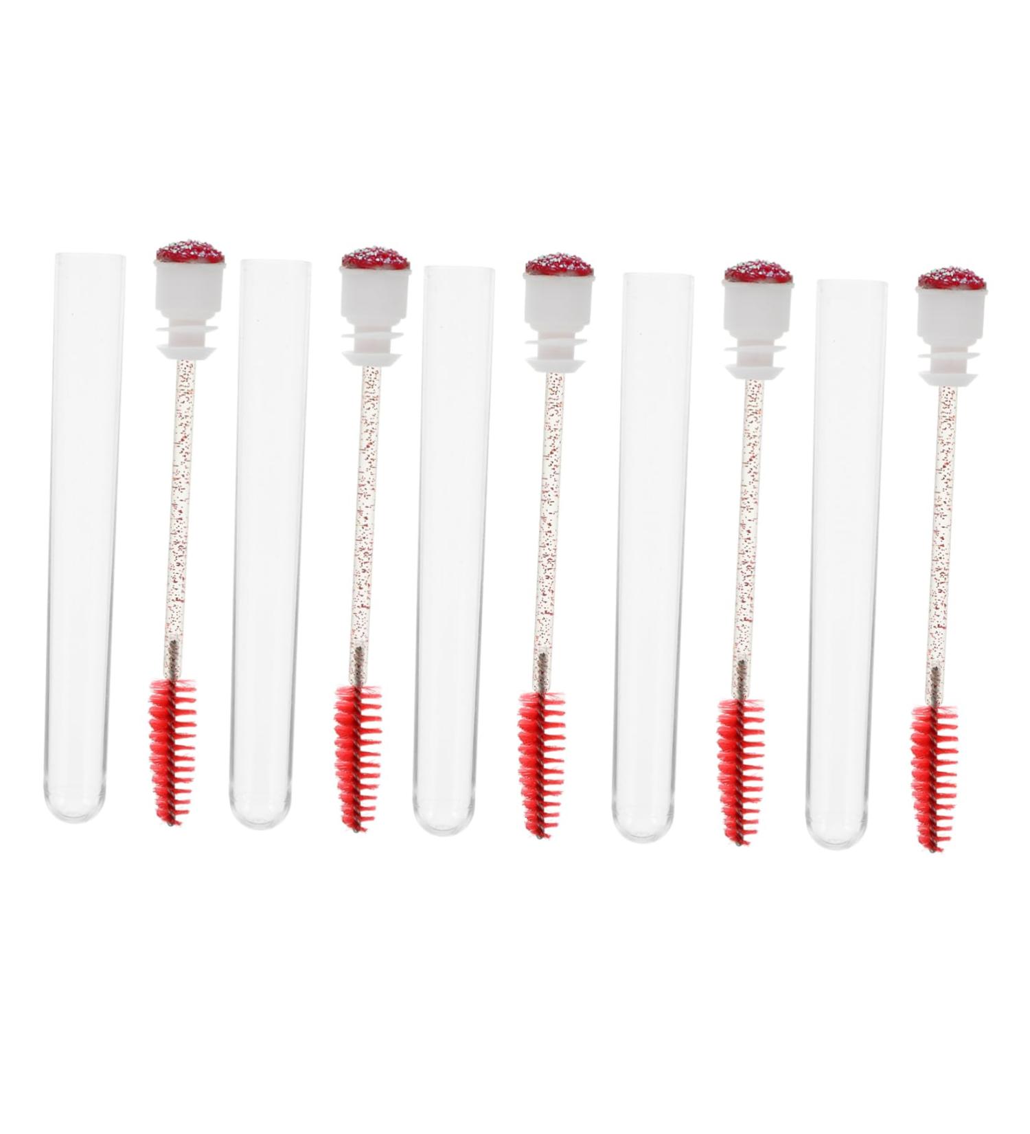 Housoutil 10pcs Diamond Mascara Brush Eye Liner Tube Lash Spoolie Lash Cleansing Eyelash Cream 11.3x1.1cm Red - Buy Online on GoSupps.com