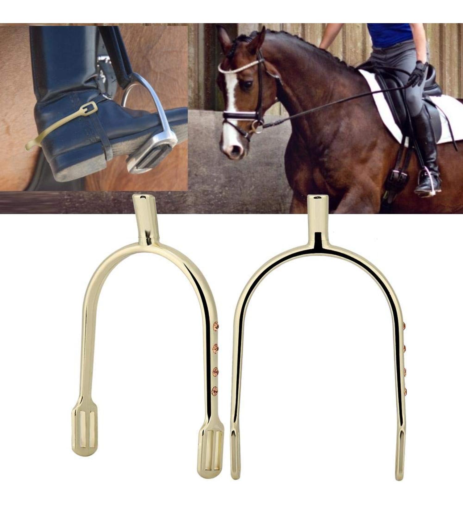Buy Excessed Spores Zinklegung Narrow Spurs - Stylish Gold English Spurs for Women | International Shipping Available - Buy Online on GoSupps.com