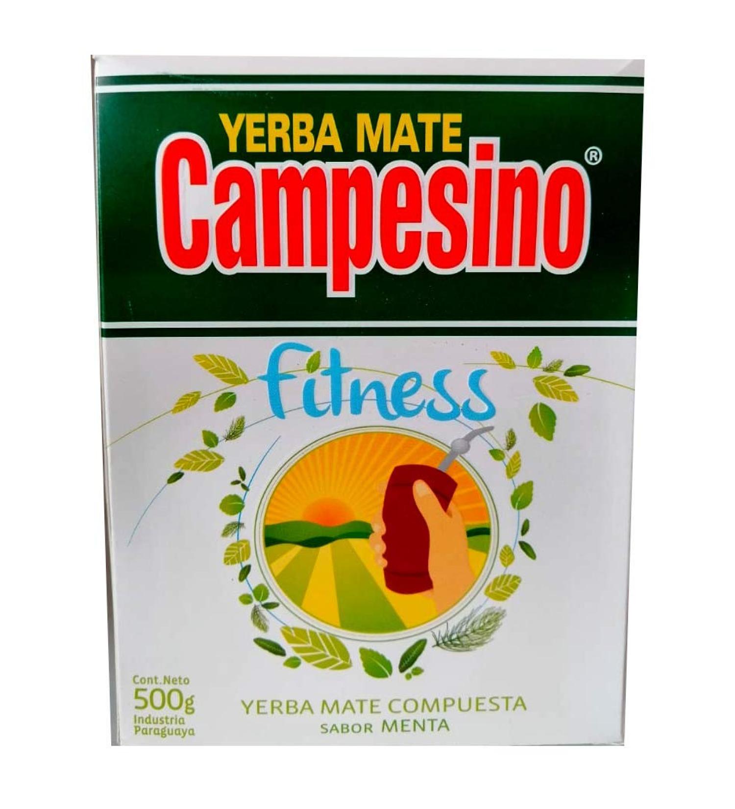 Yerba Mate Th CAMPESINO du Paraguay. (Fitness 17.64 oz.) - Yerba Mate Compound Mint Flavor Fitness - Produit latin - 500 grammes