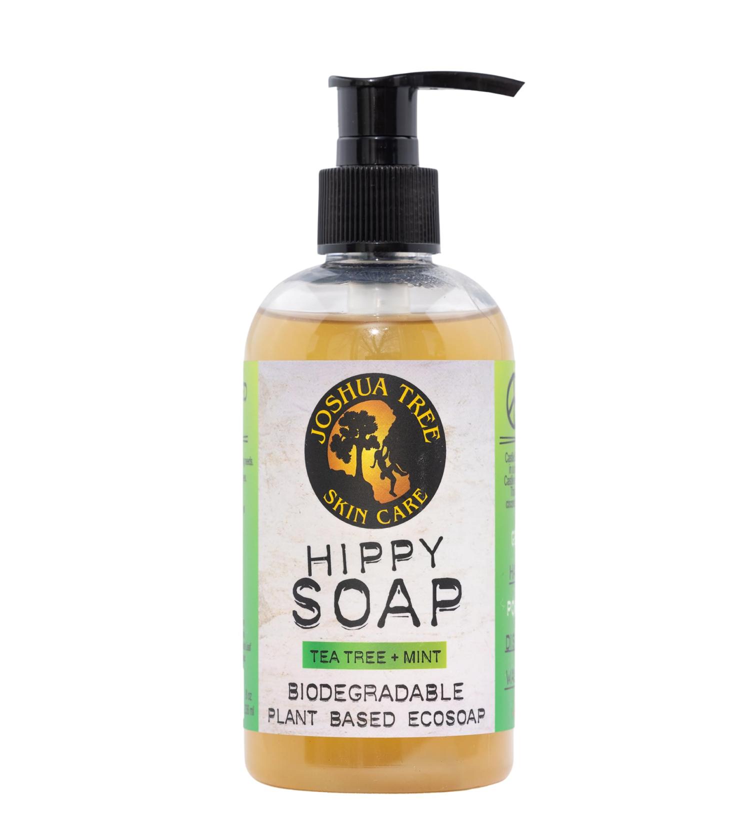 JOSHUA TREE Skin Care 8 oz. Organic Hippy Soap - Biodegradable Plant Based Eco Soap (Tea Tree + Mint)