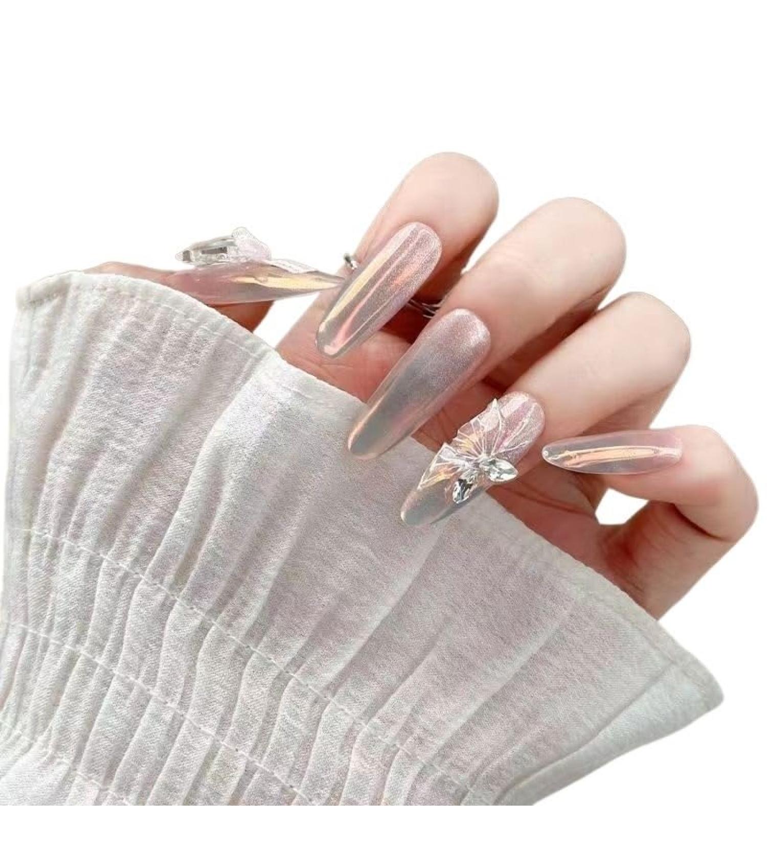 Temperament manicure the new pure hand wearing a butterfly French long manicure finished bride temperament atmosphere.(S) - Buy Online on GoSupps.com
