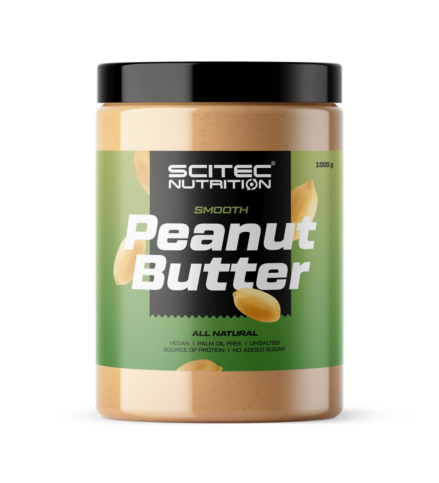 Scitec Nutrition Peanut Butter 1kg - Palm Oil Free Vegan Low Salt Protein Source - Natural Energy Boost - Smooth 1 Pack - Buy Online on GoSupps.com