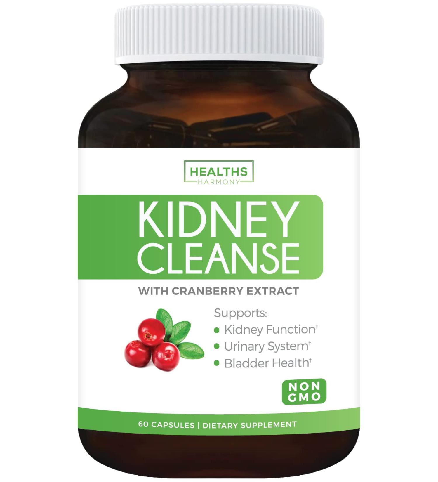 Kidney Cleanse Supplement - VitaCran Cranberry Extract - Bladder Control & Urinary Tract Support - Natural Herbs Flush & Detox - 60 Non-GMO Capsules - Buy Online on GoSupps.com