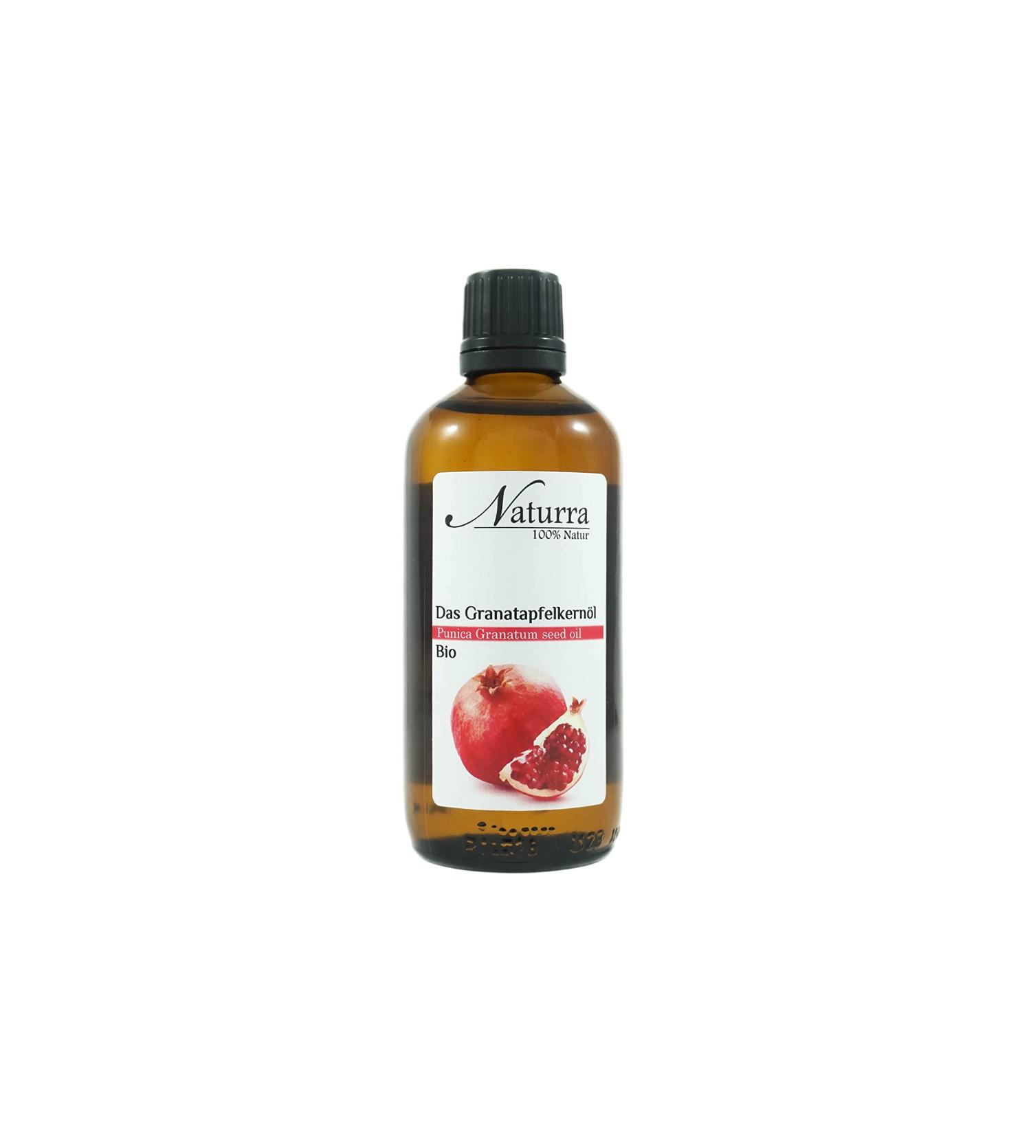 Naturra Organic Cold Pressed Pomegranate Seed Oil - 100ml Glass Unrefined Vegan Body Oil for Radiant Skin - Buy Online on GoSupps.com