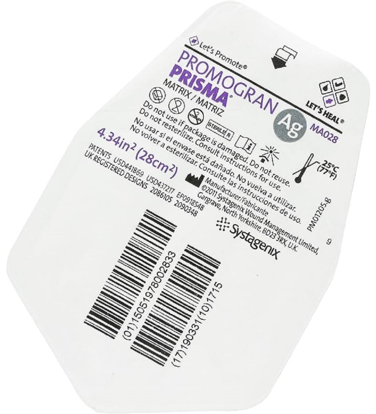 2 Set- Promogran Prisma Matrix Wound Dressing - 4.34 sq. in. - Box of one Unit by JNJ